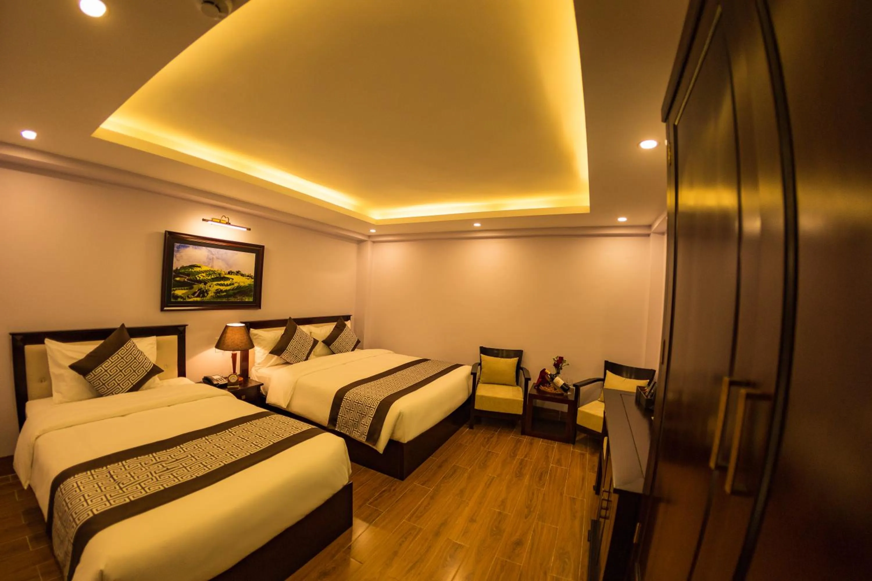 Bed in Le Bordeaux Sapa Hotel