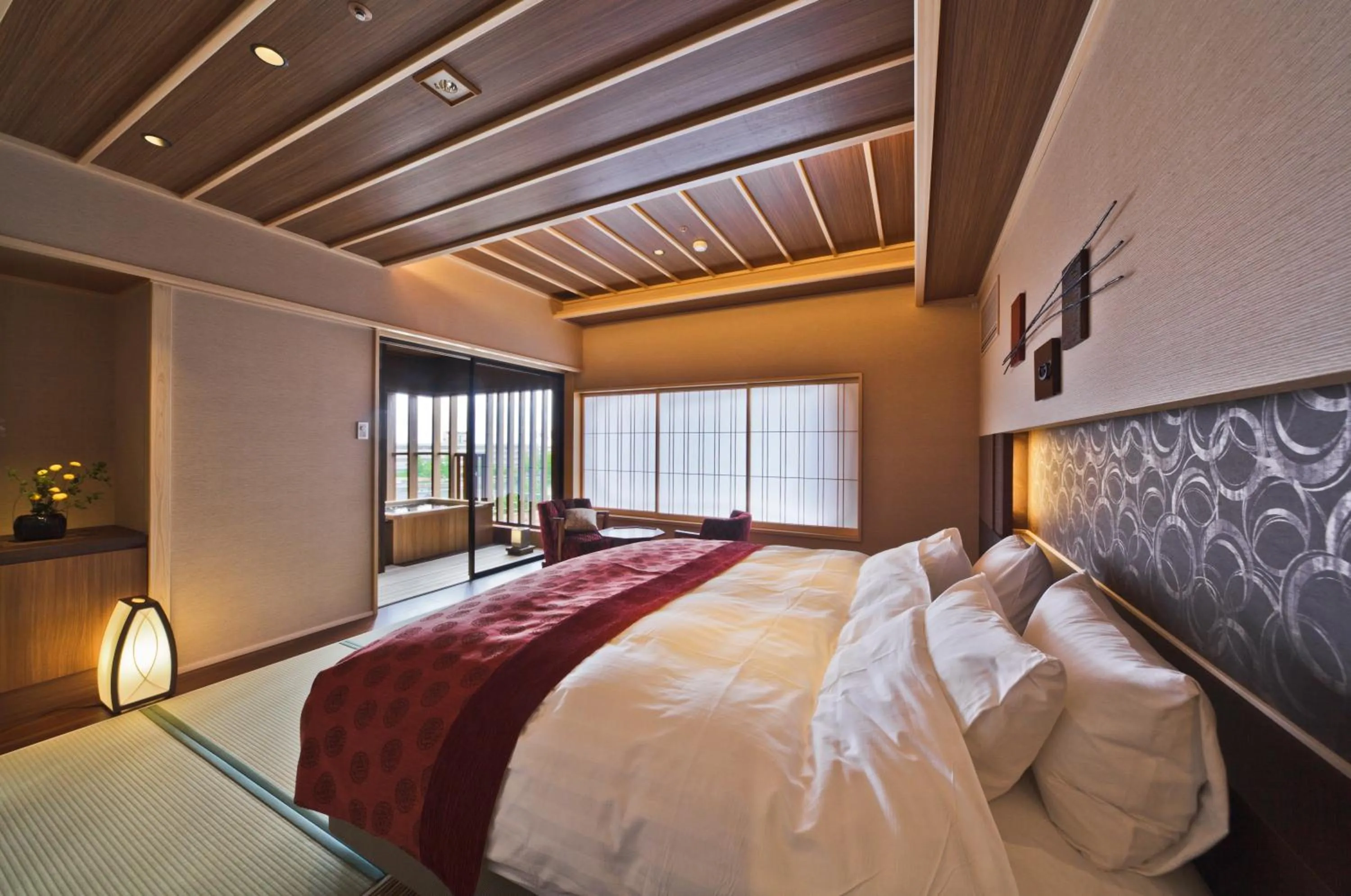 Photo of the whole room, Bed in Yumotokan