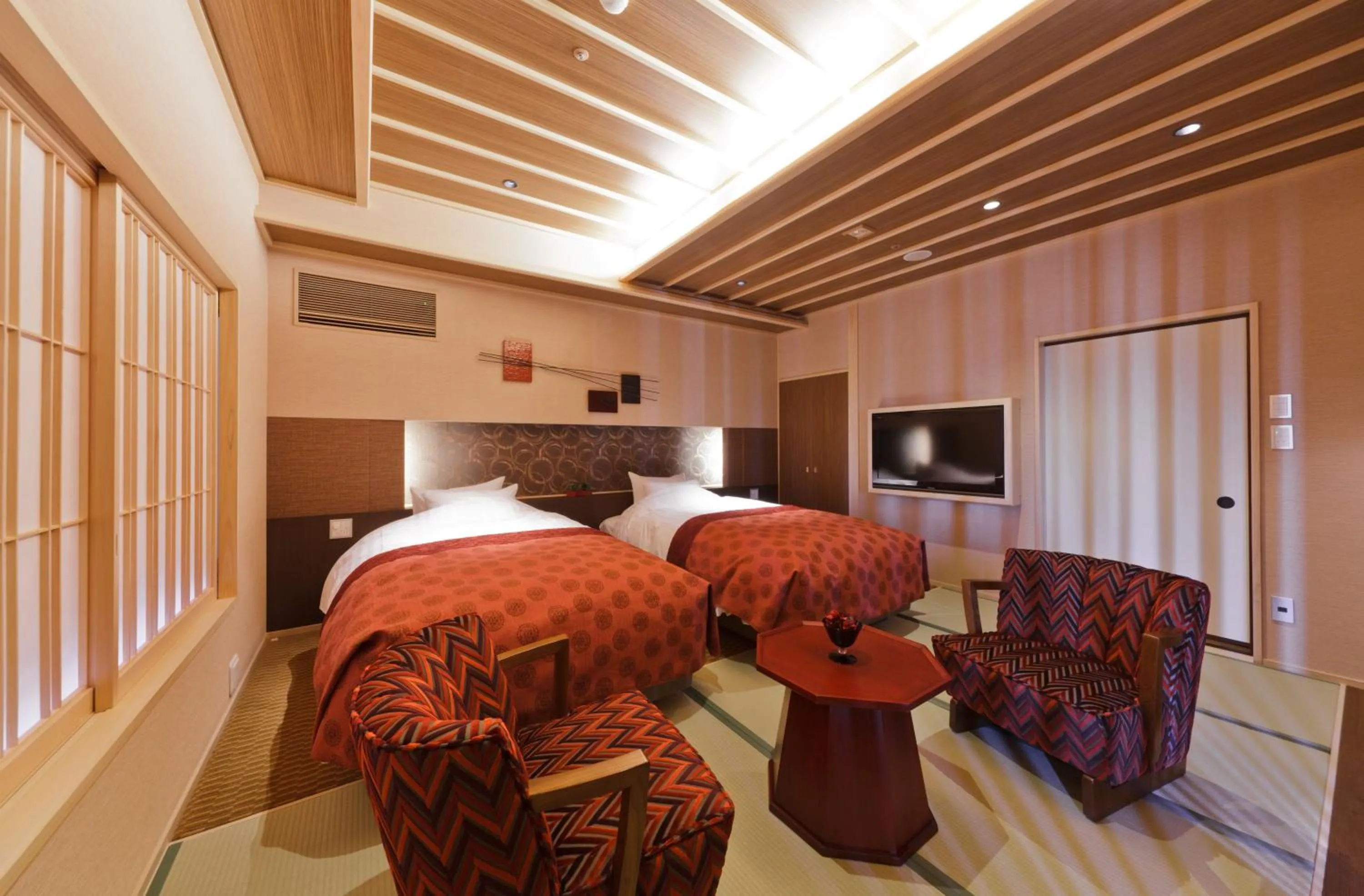 Photo of the whole room, Bed in Yumotokan