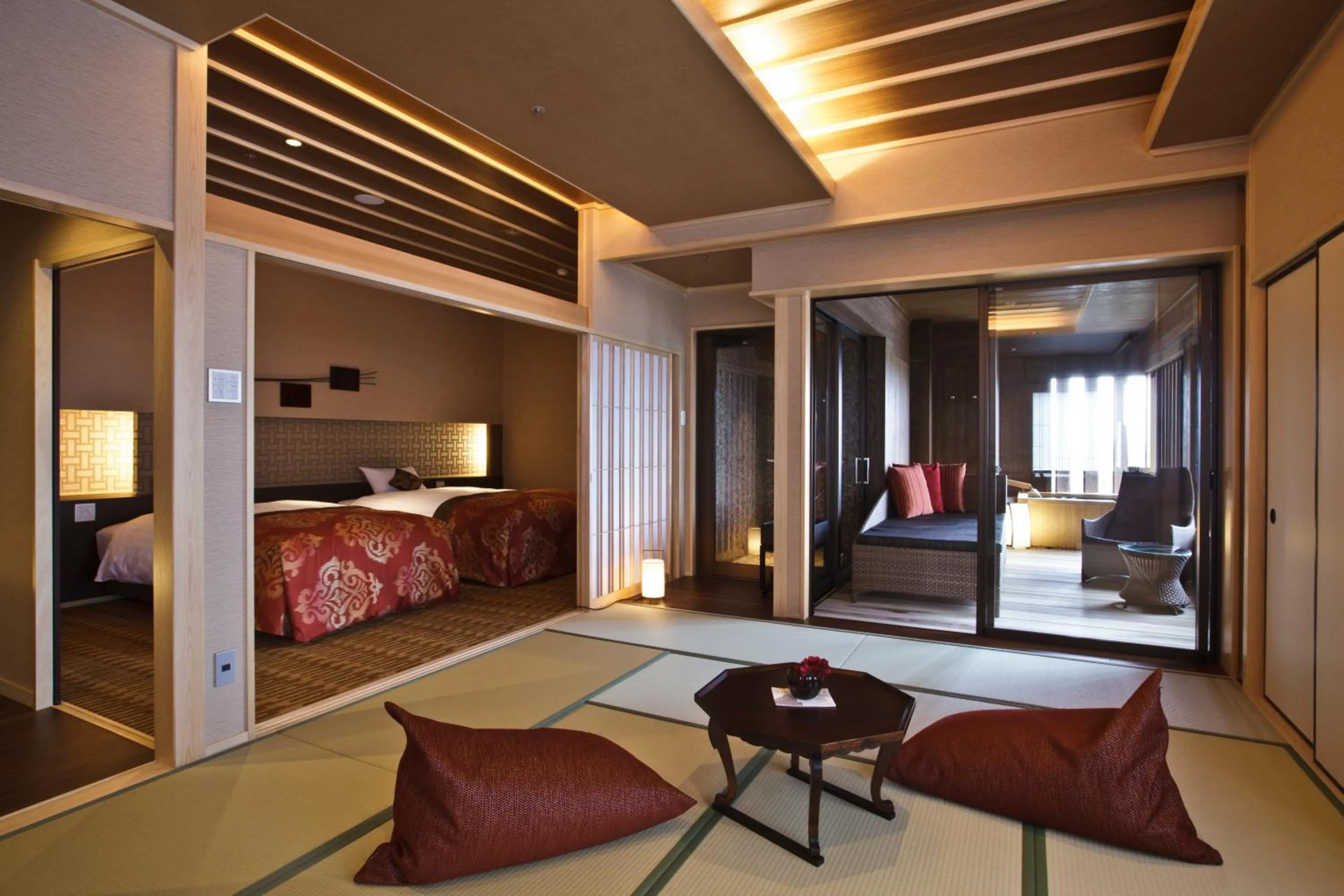 Photo of the whole room, Bed in Yumotokan