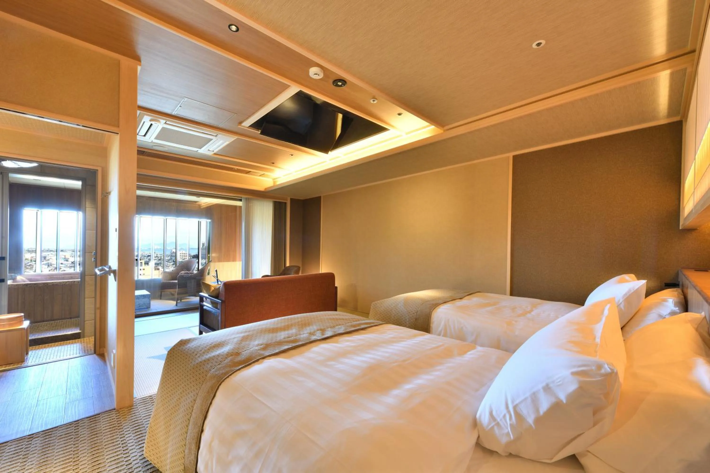 Photo of the whole room, Bed in Yumotokan