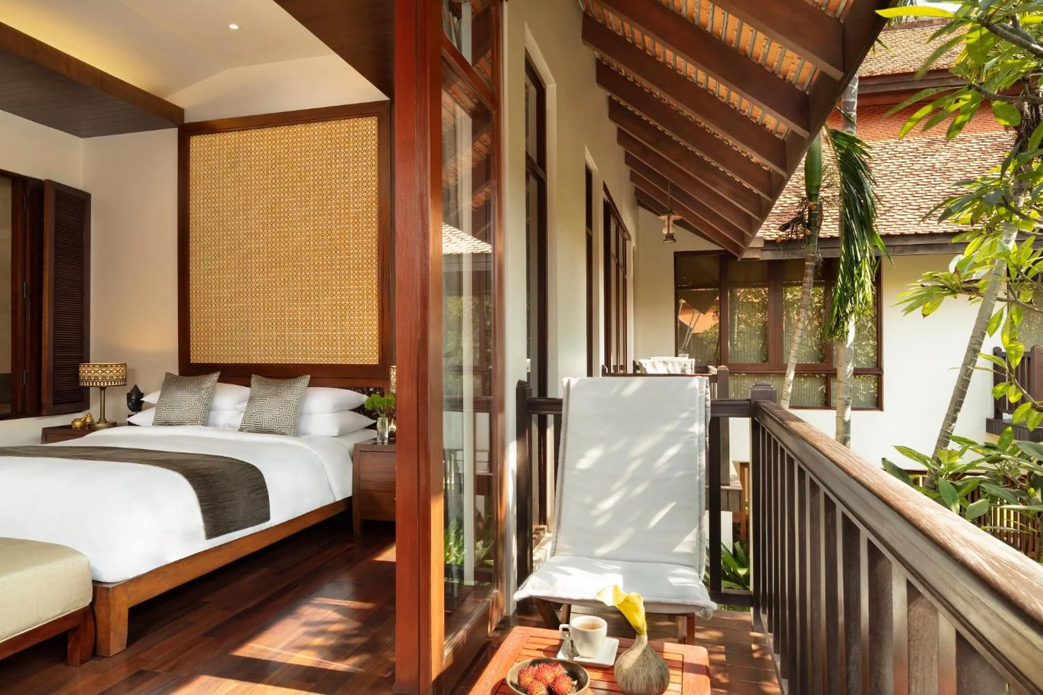 Landmark view, Bed in Anantara Angkor Resort