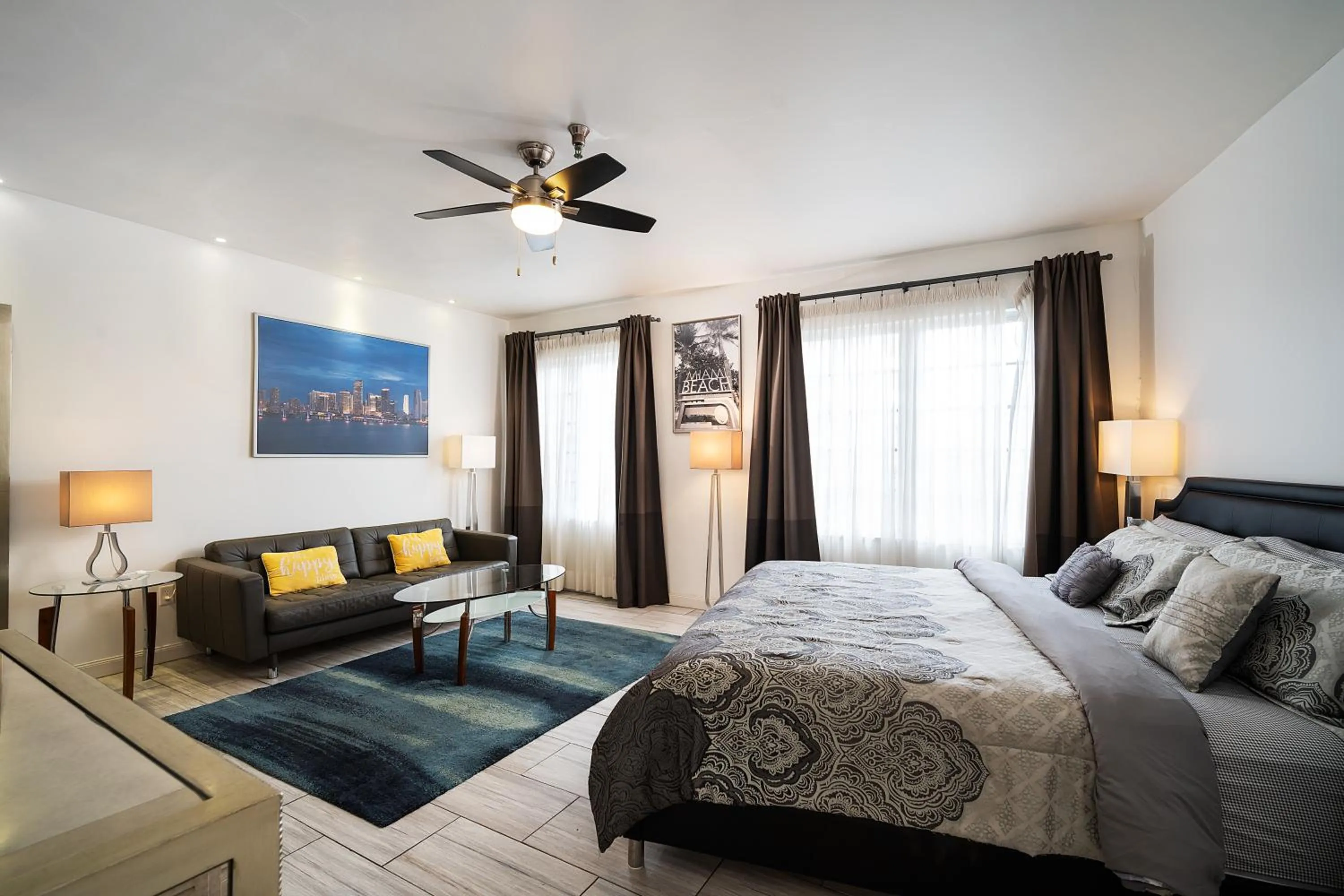 Bed in Barbizon on Ocean Drive Apartments