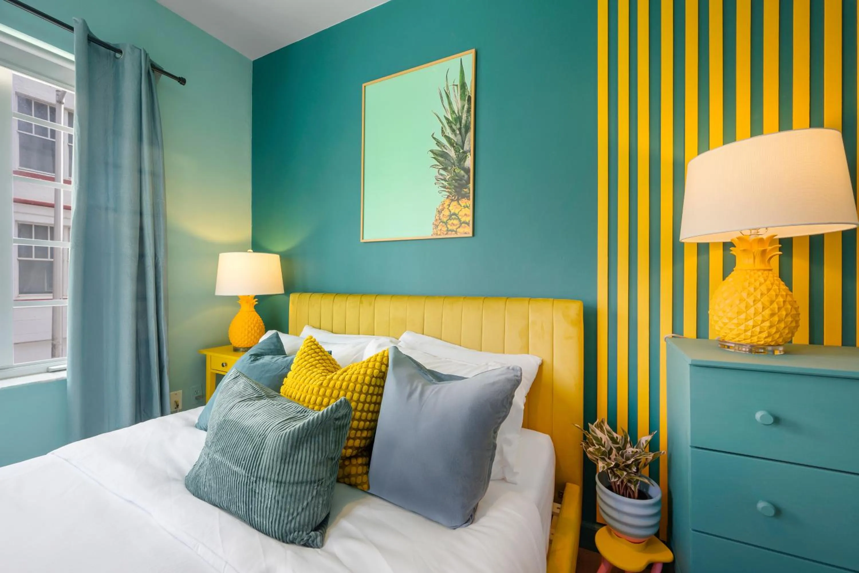 Bed in Barbizon on Ocean Drive Apartments