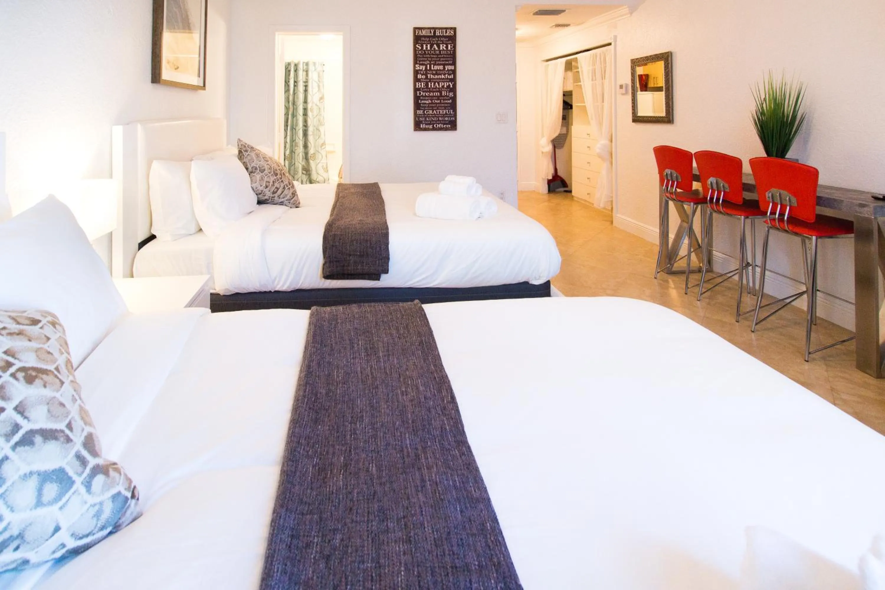 Bed in Barbizon on Ocean Drive Apartments