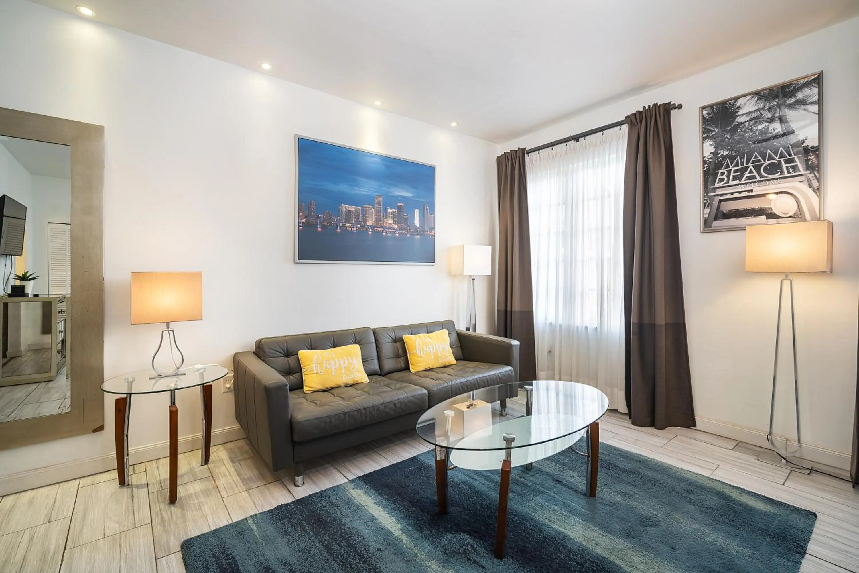Living room in Barbizon on Ocean Drive Apartments