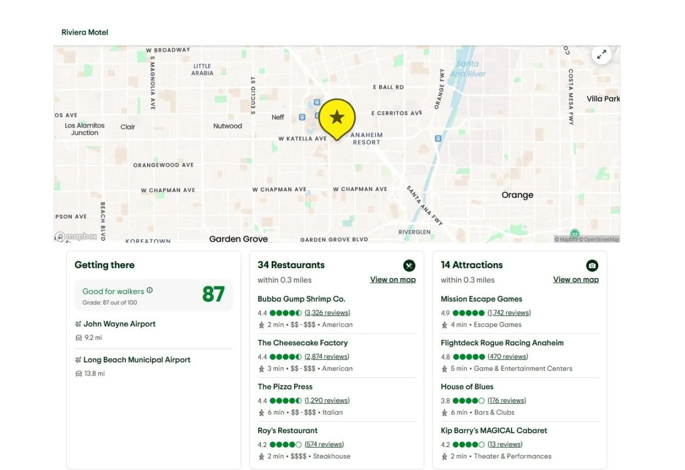 Nearby landmark in Riviera Motel