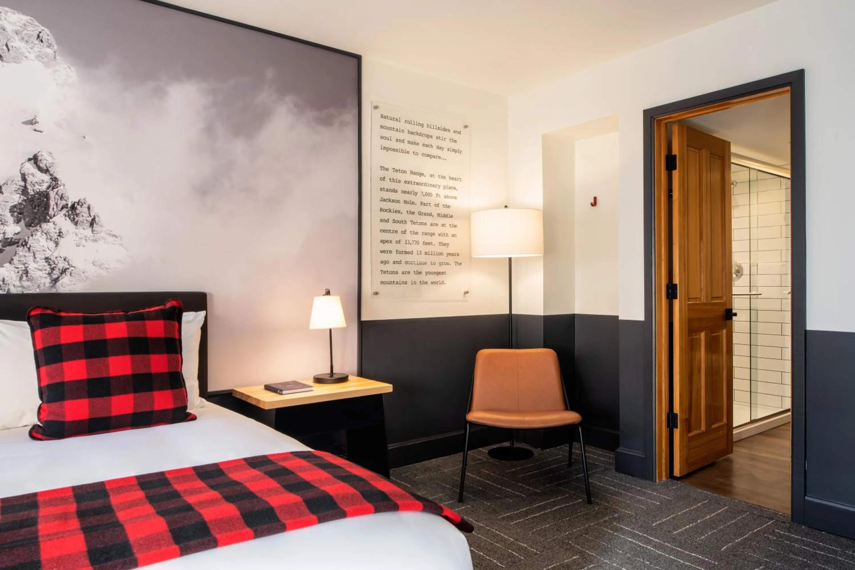 Bedroom, Bed in Mountain Modern Jackson Hole