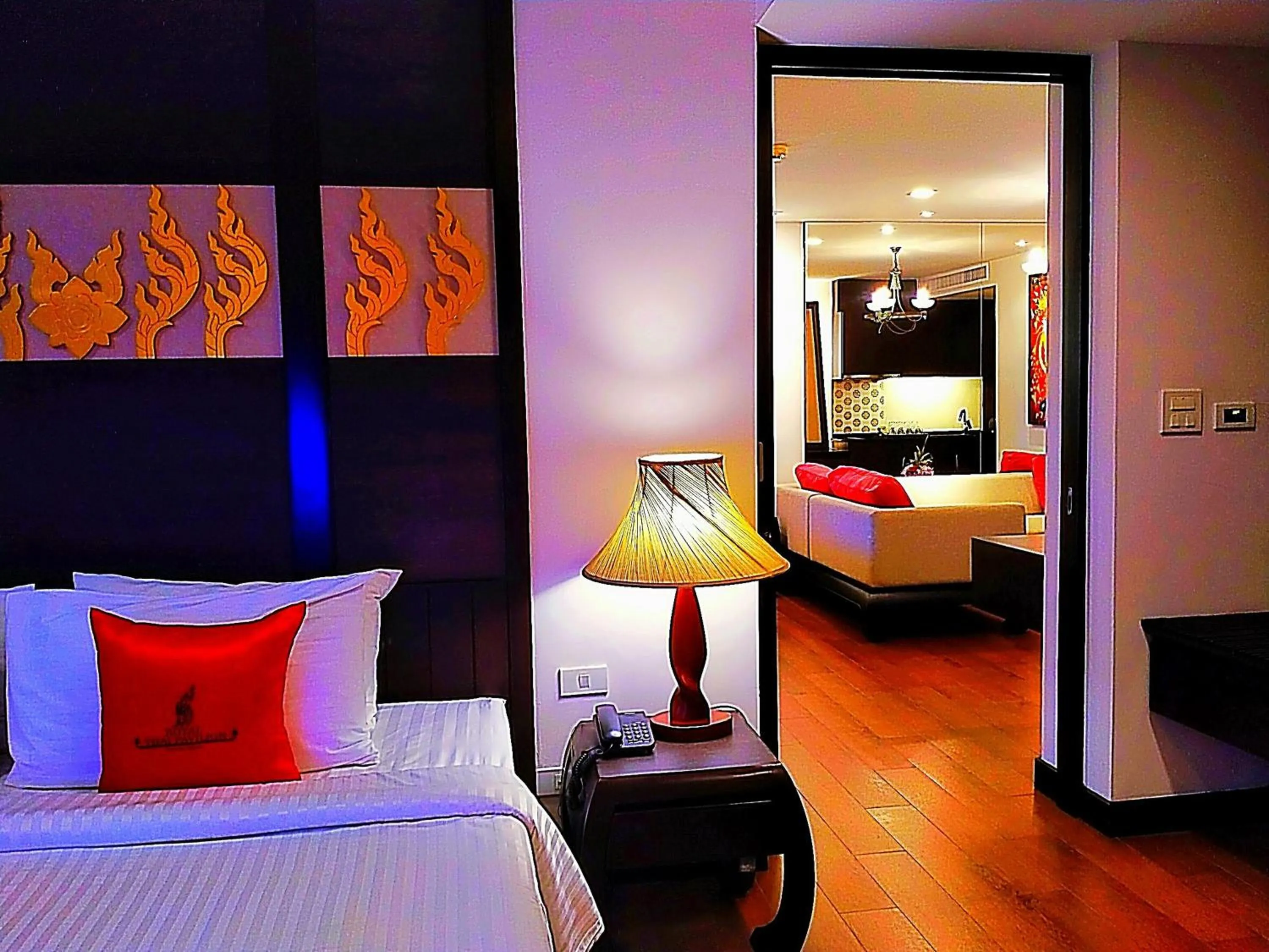 Living room, Bed in Royal Thai Pavilion Jomtien Hotel