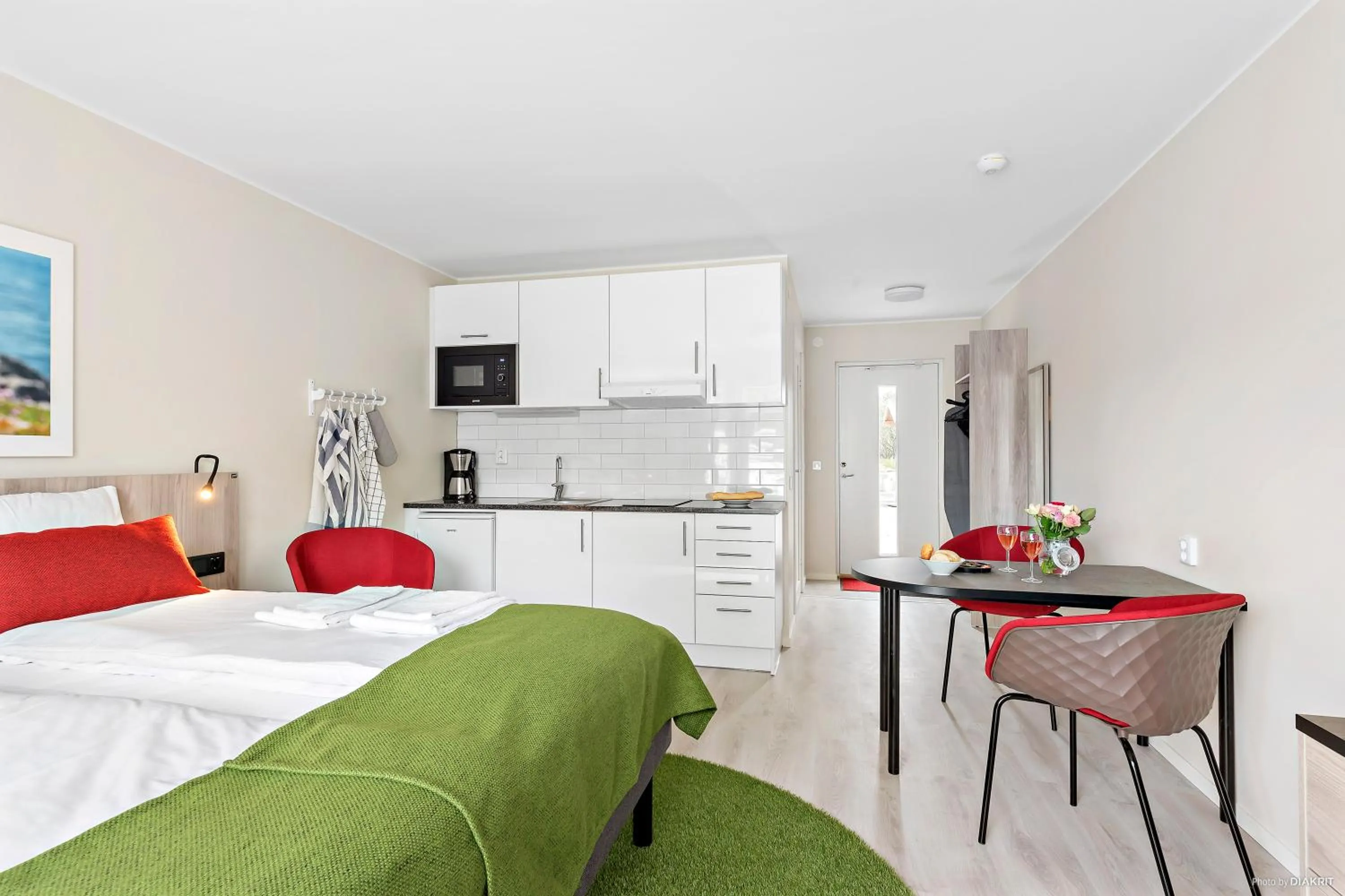 Kitchen or kitchenette, Bed in First Camp Sibbarp-Malmö