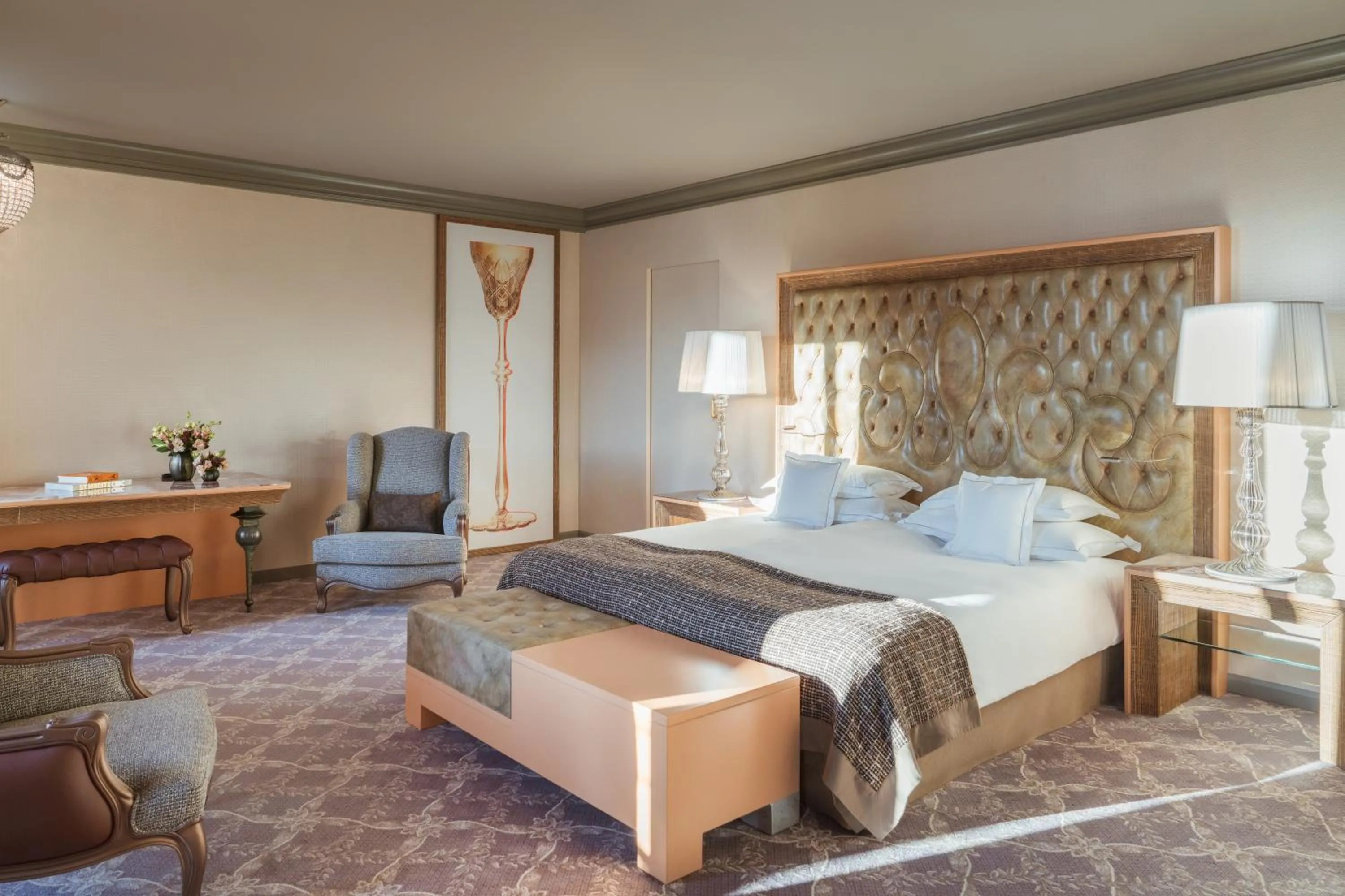 Bedroom, Bed in Carlton Hotel St Moritz - The Leading Hotels of the World