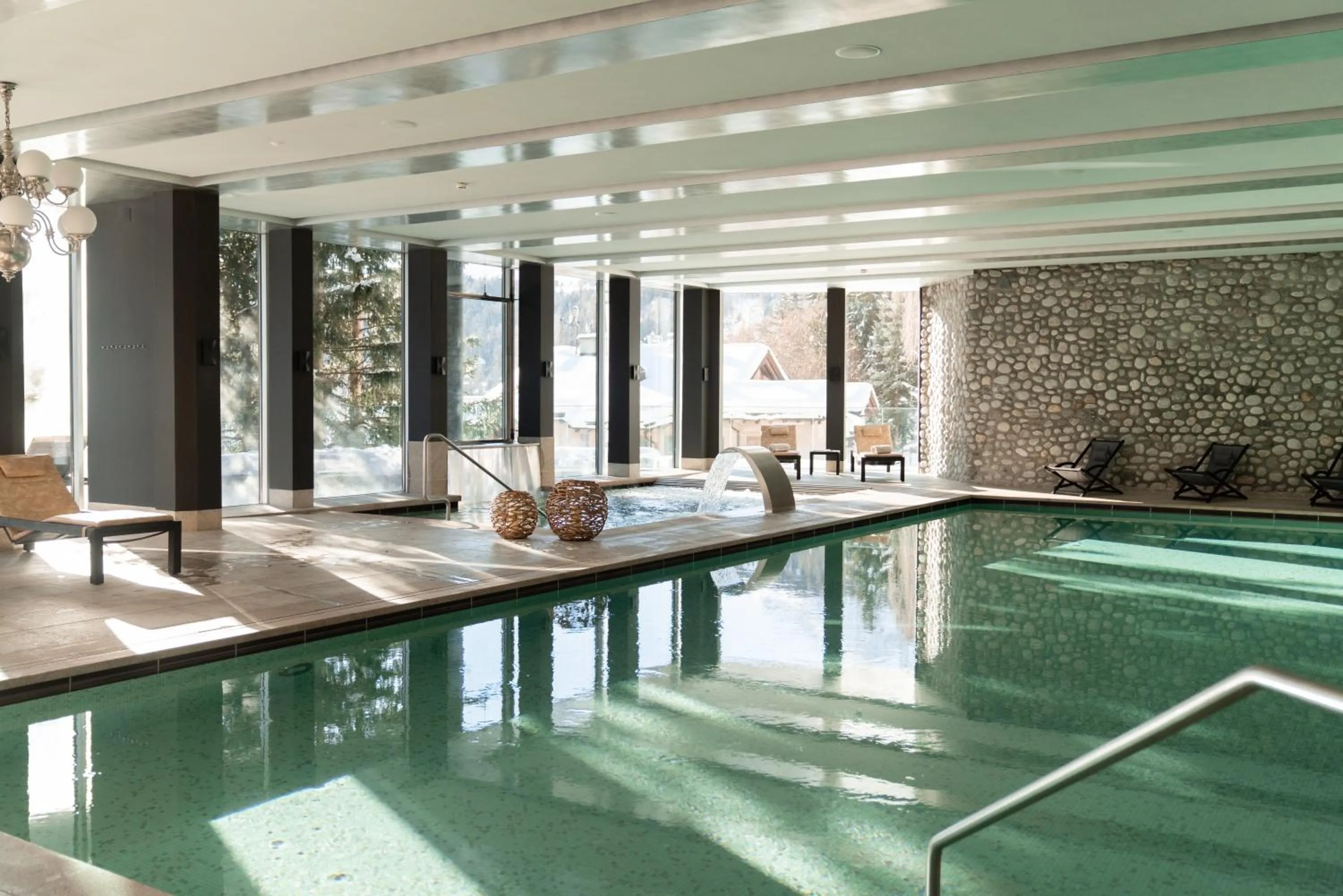 Pool view in Carlton Hotel St Moritz - The Leading Hotels of the World