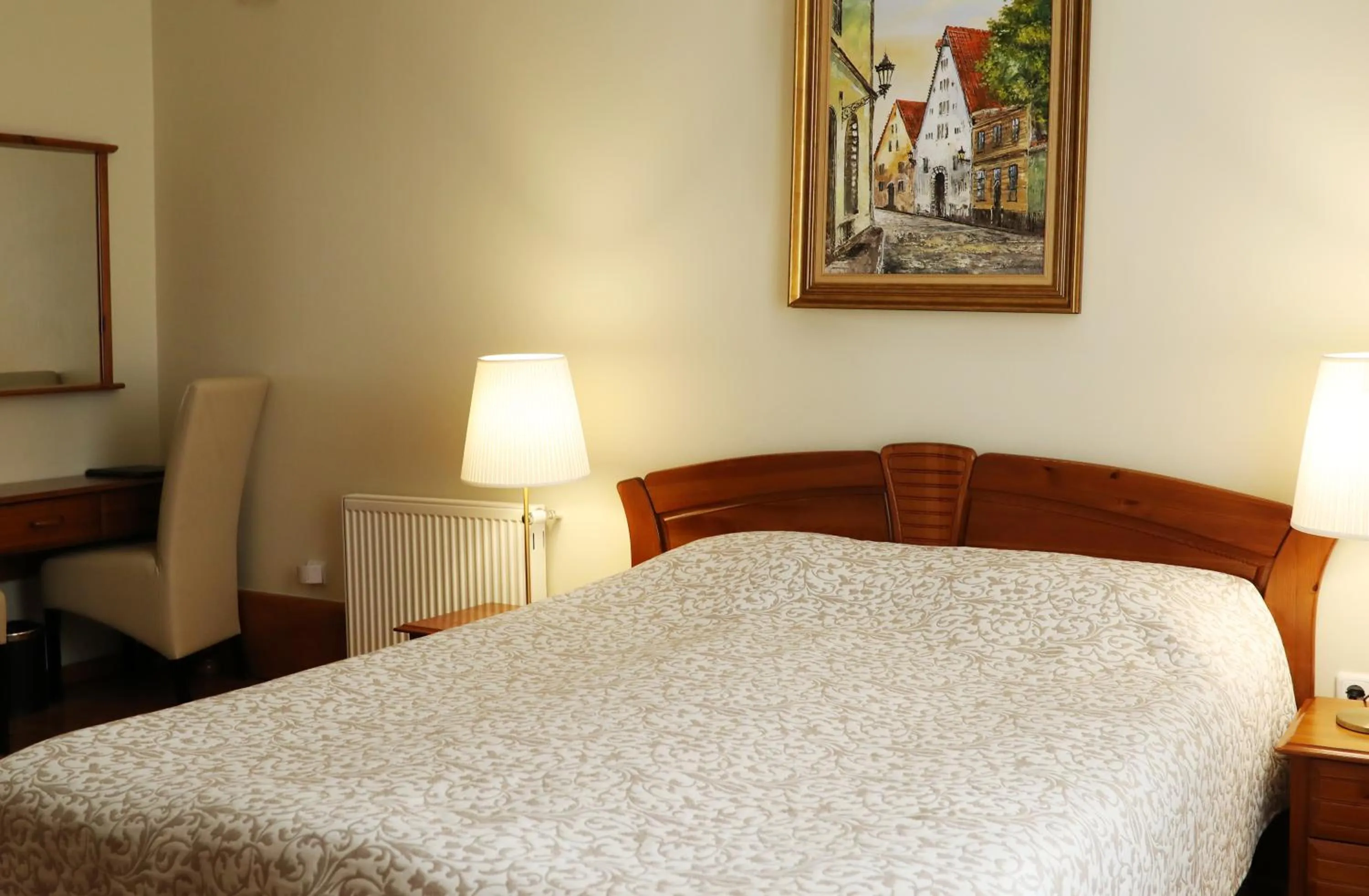 Decorative detail, Bed in Old Riga Boutique Hotel "Vecriga"