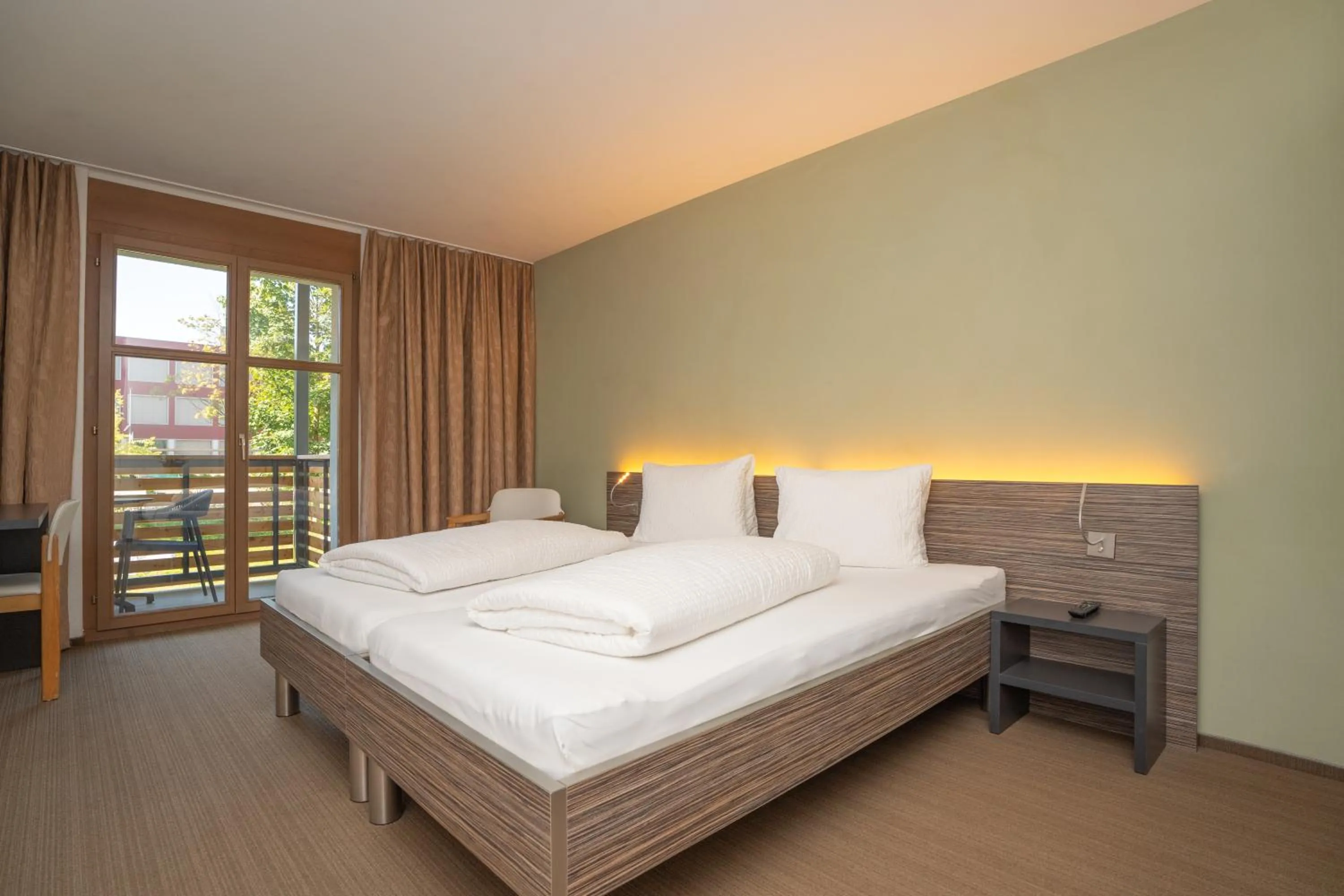 Balcony/Terrace, Bed in Hotel Restaurant Seegarten