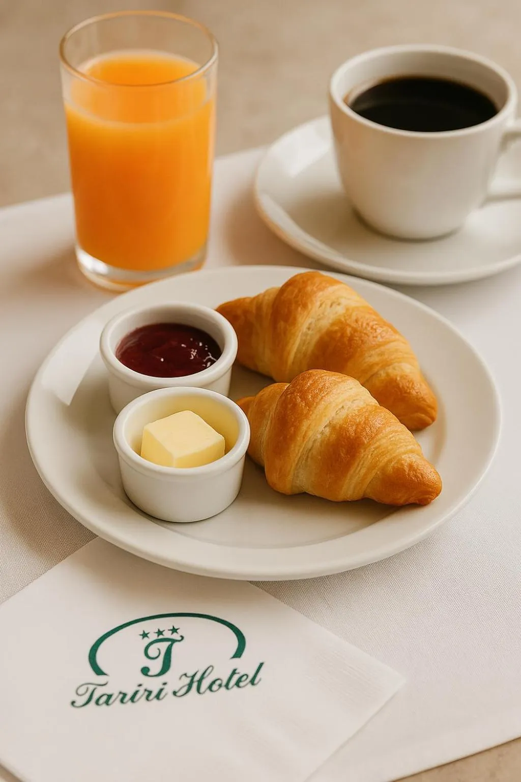 Continental breakfast in Tariri Hotel
