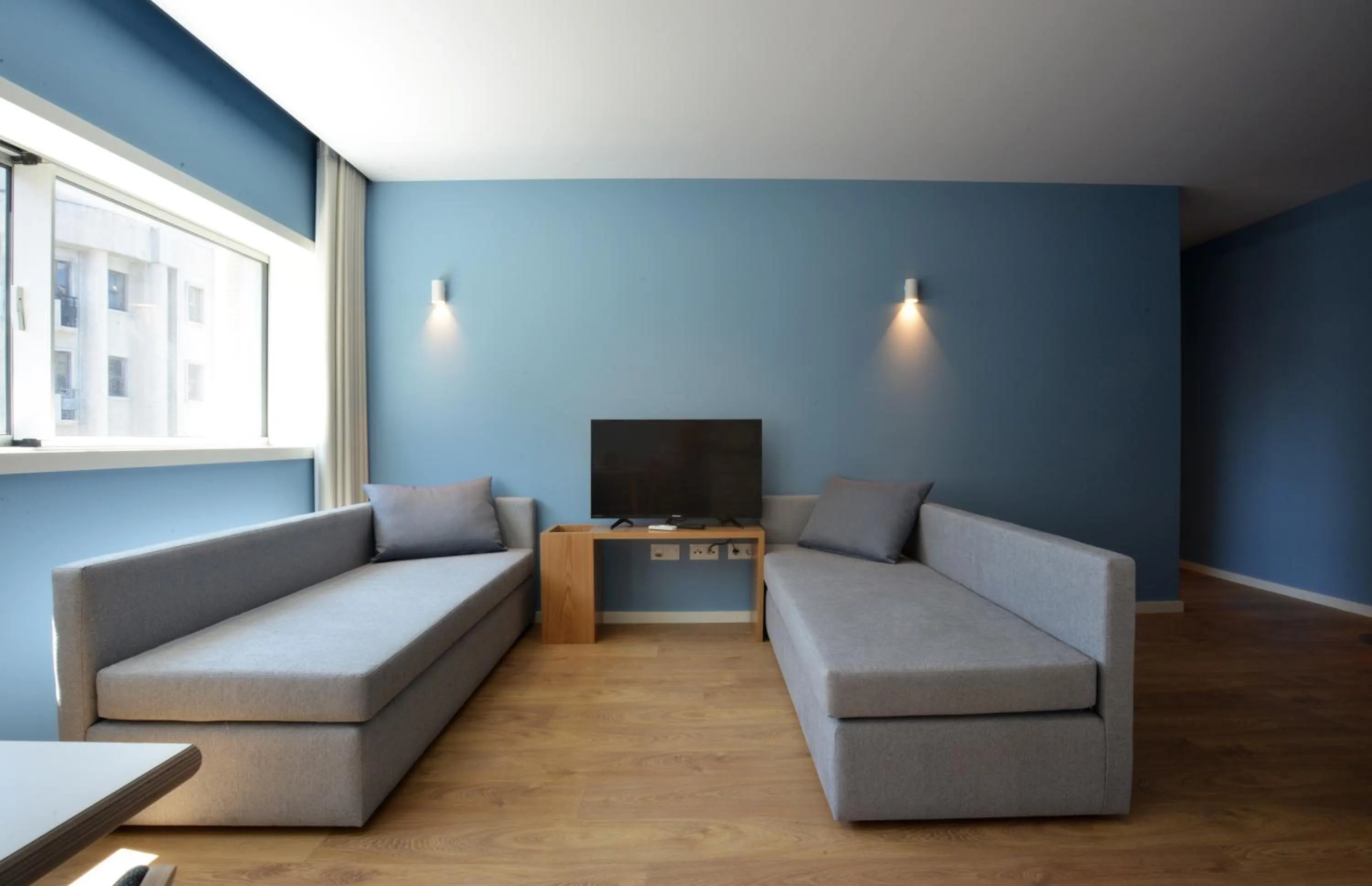 Living room in Spot Family Apartments