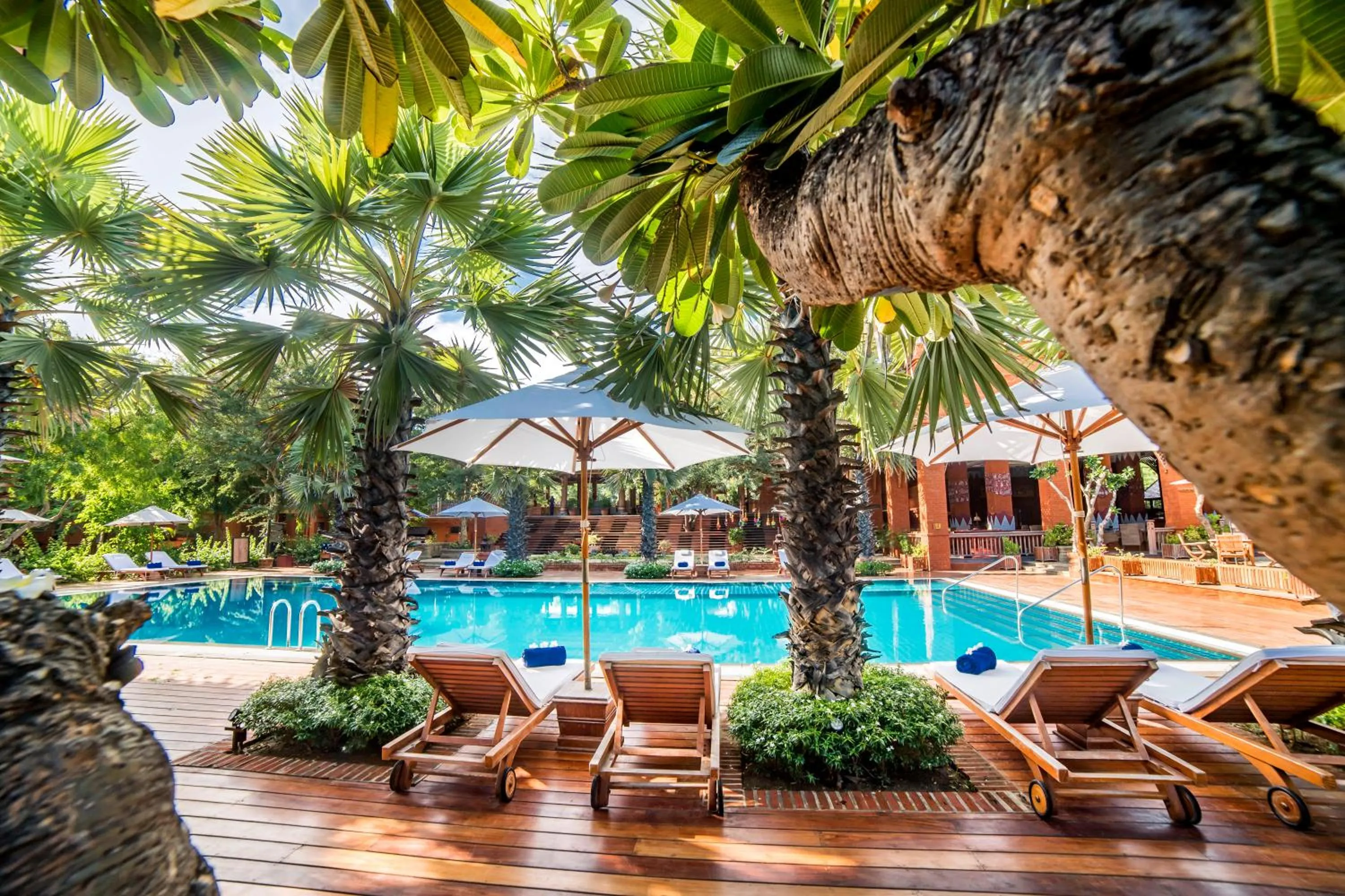 Pool view in Heritage Bagan Hotel