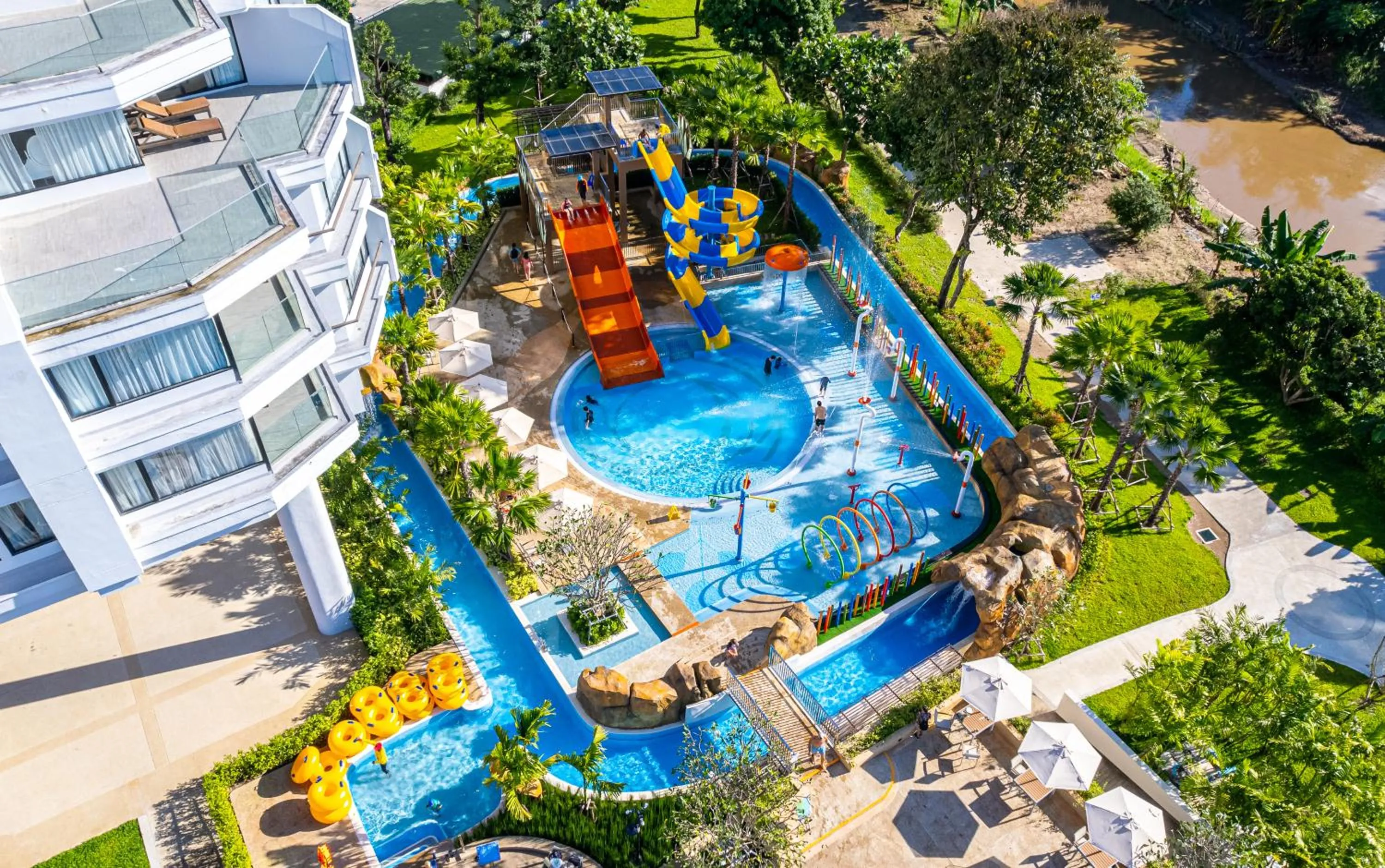 Aqua park in The Riverie by Katathani