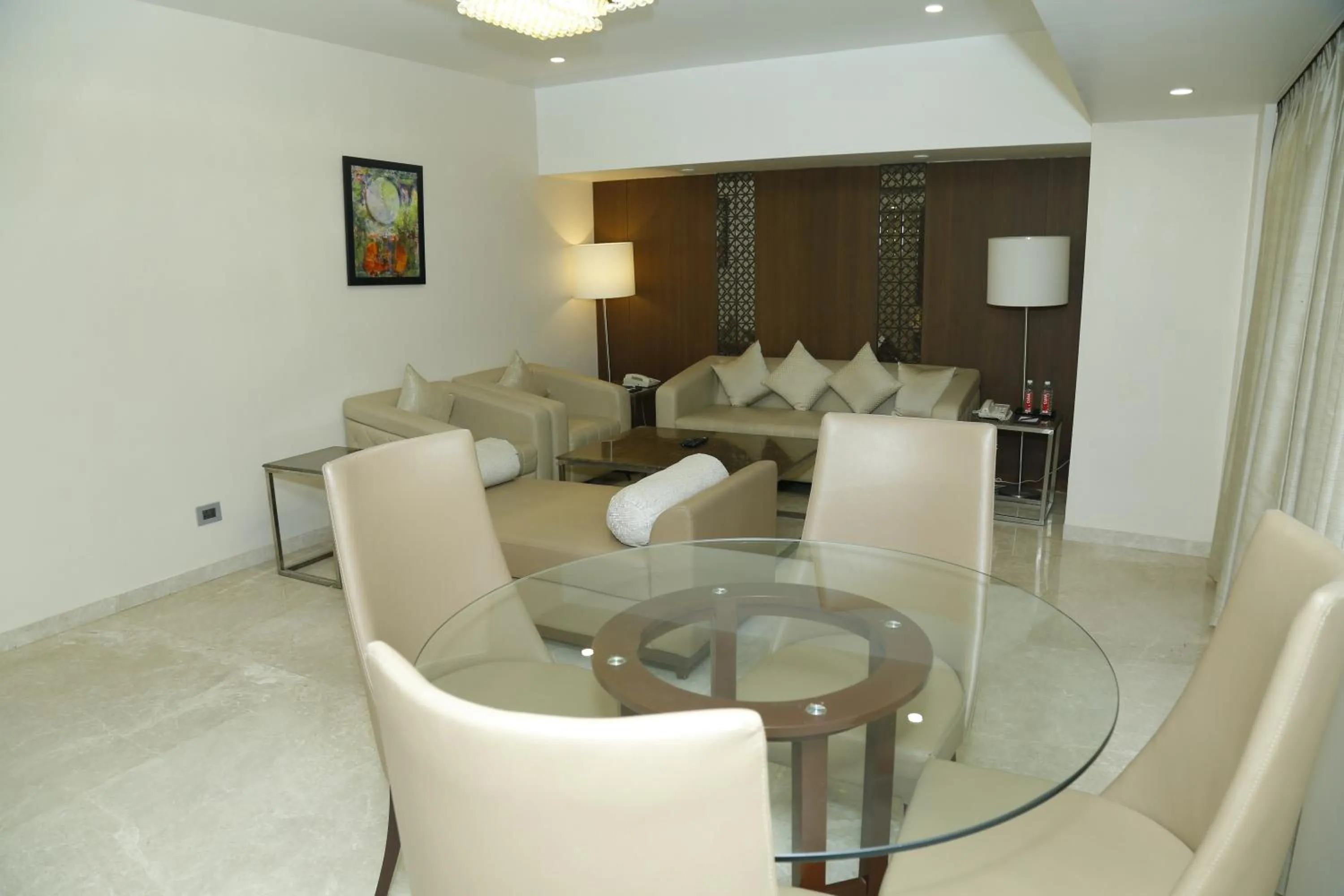 Seating area in Sarovar Portico Rivera Ahmedabad