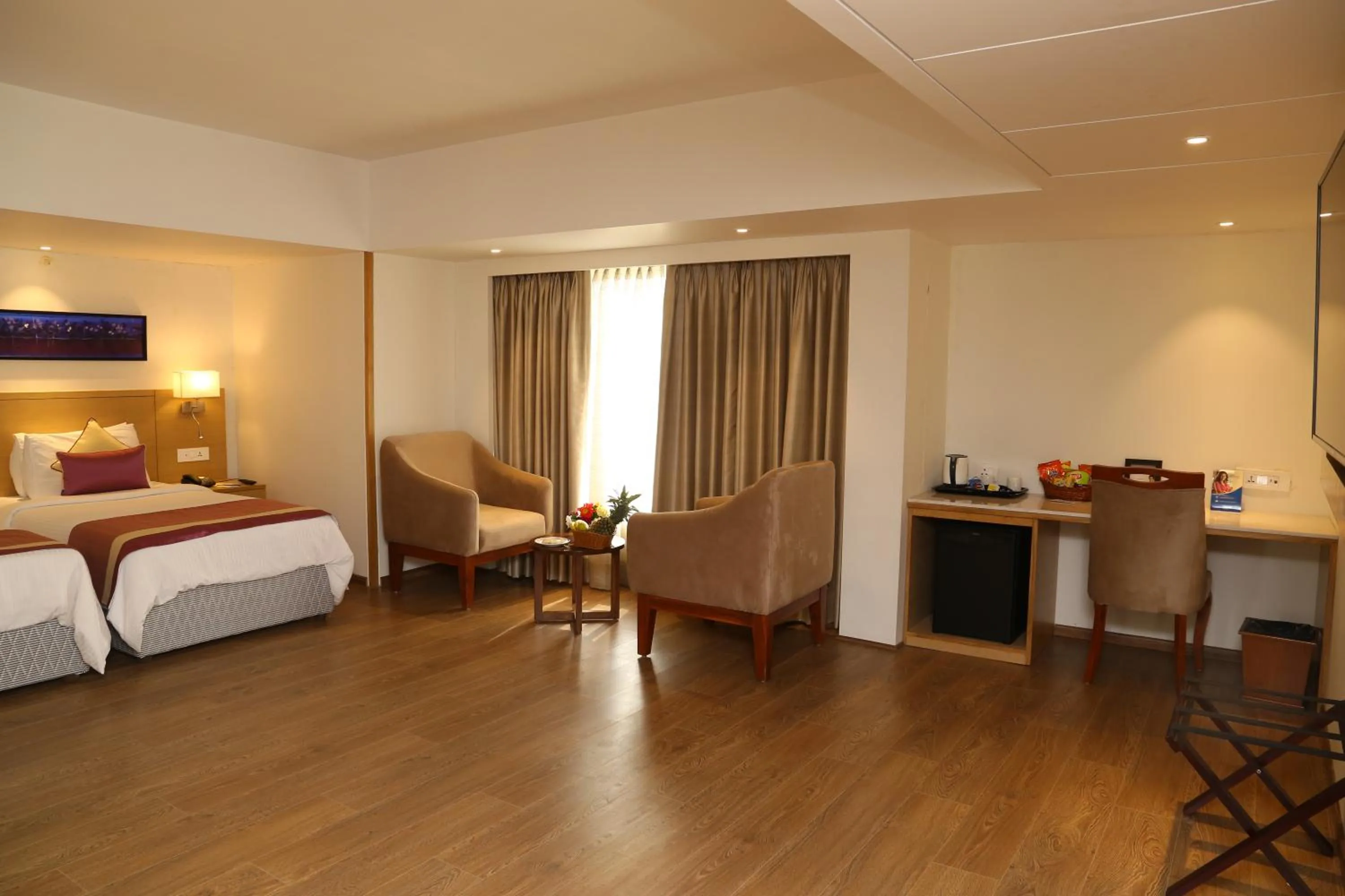 Bedroom, Bed in Sarovar Portico Rivera Ahmedabad