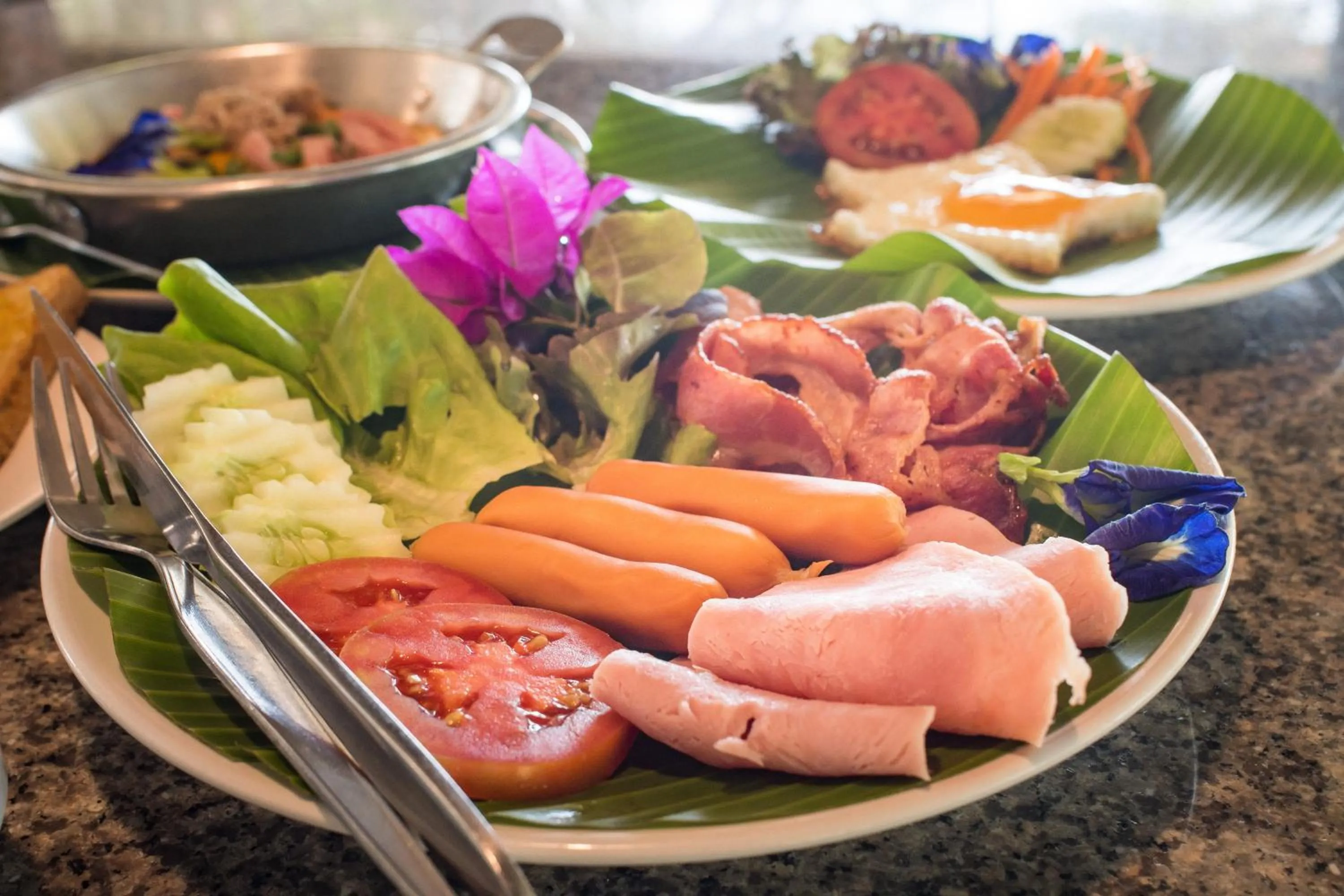 American breakfast in Baan Imm Sook Resort