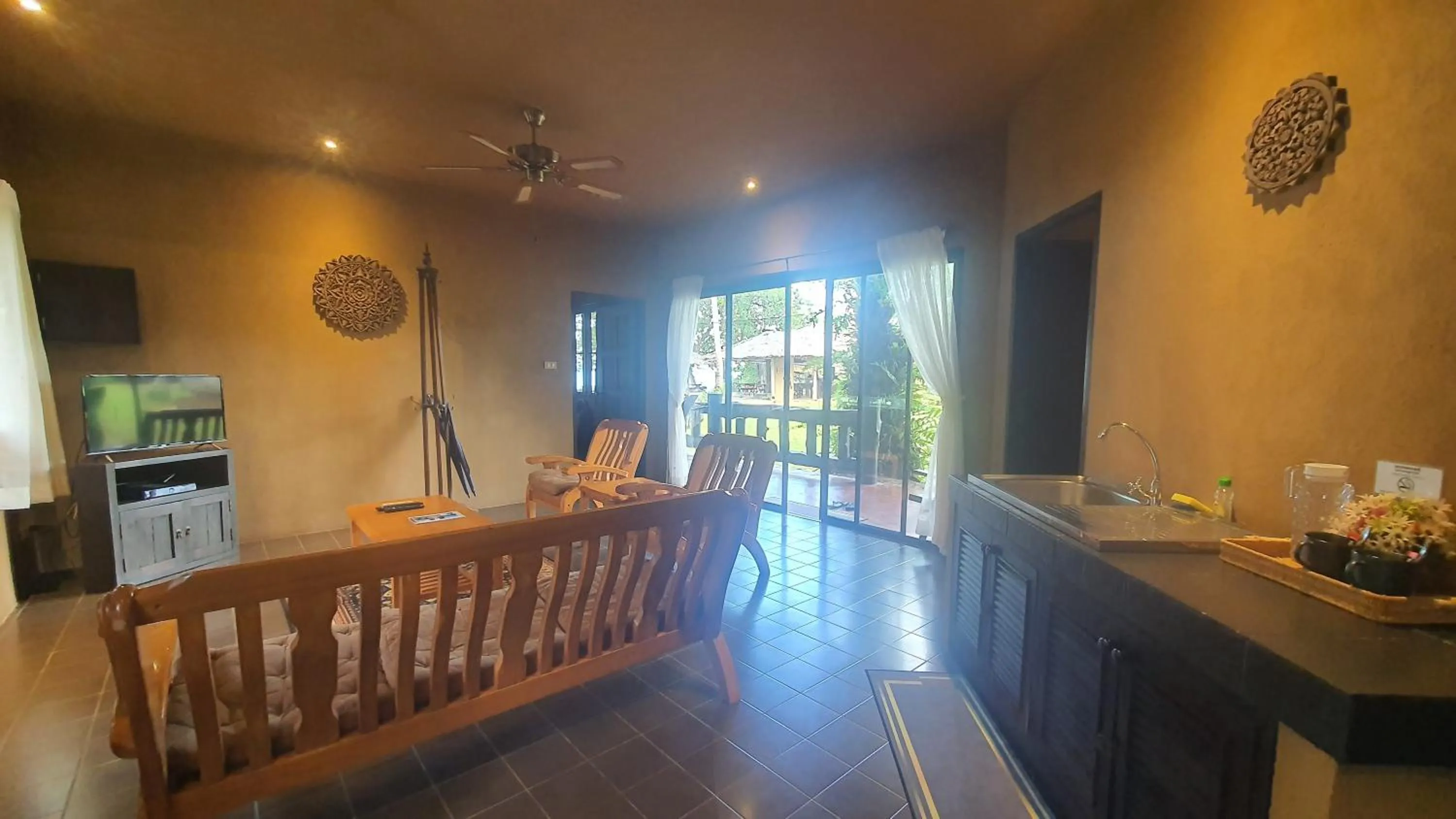 Living room in Melina Beach Front Bungalows