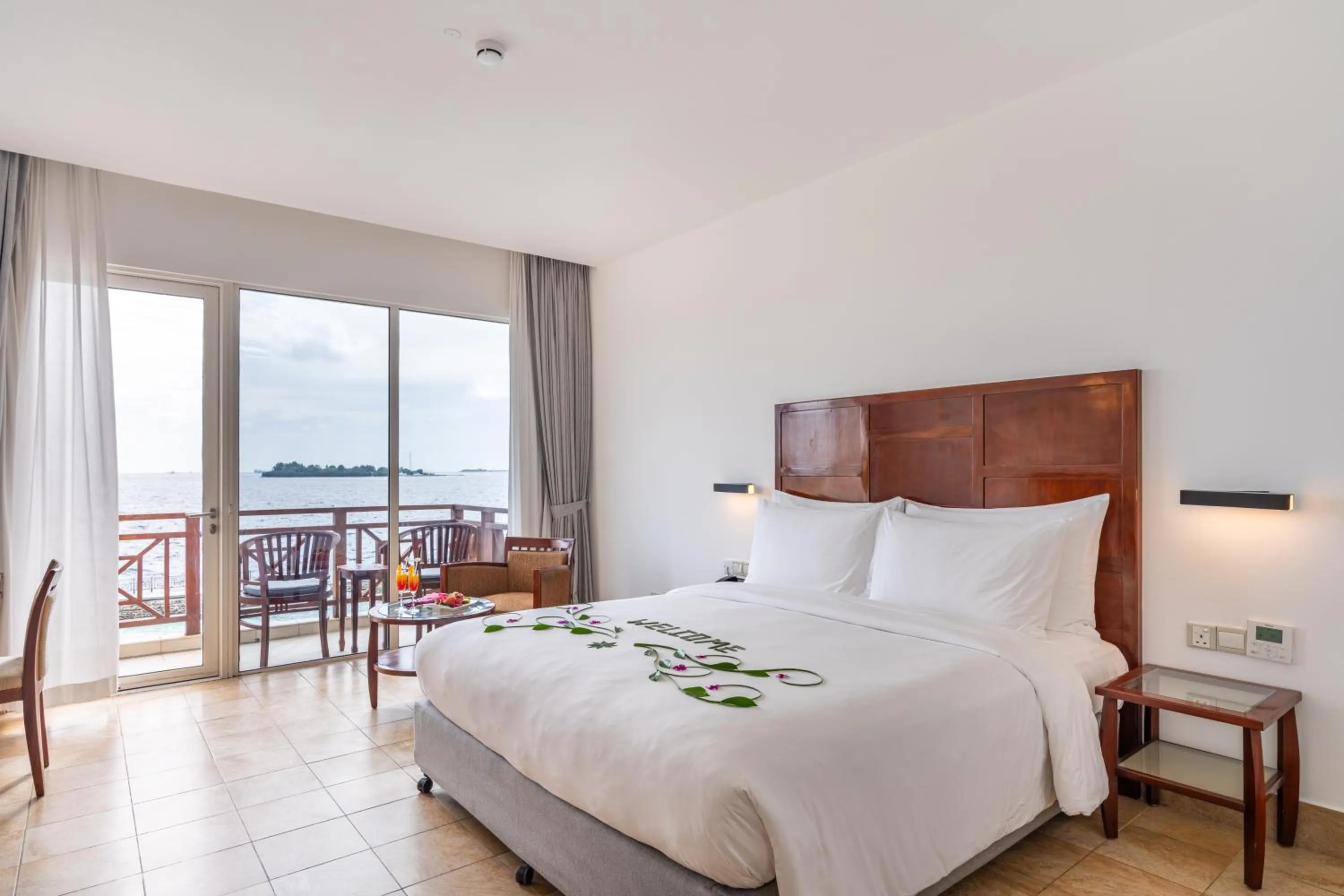 Bedroom, Bed in Hulhule Island Hotel- Private Beach Access & Airport Pick-up and Drop