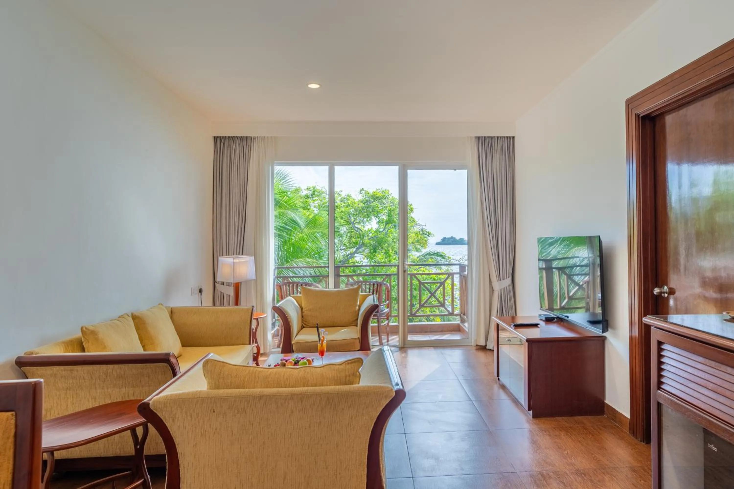 Living room in Hulhule Island Hotel- Private Beach Access & Airport Pick-up and Drop