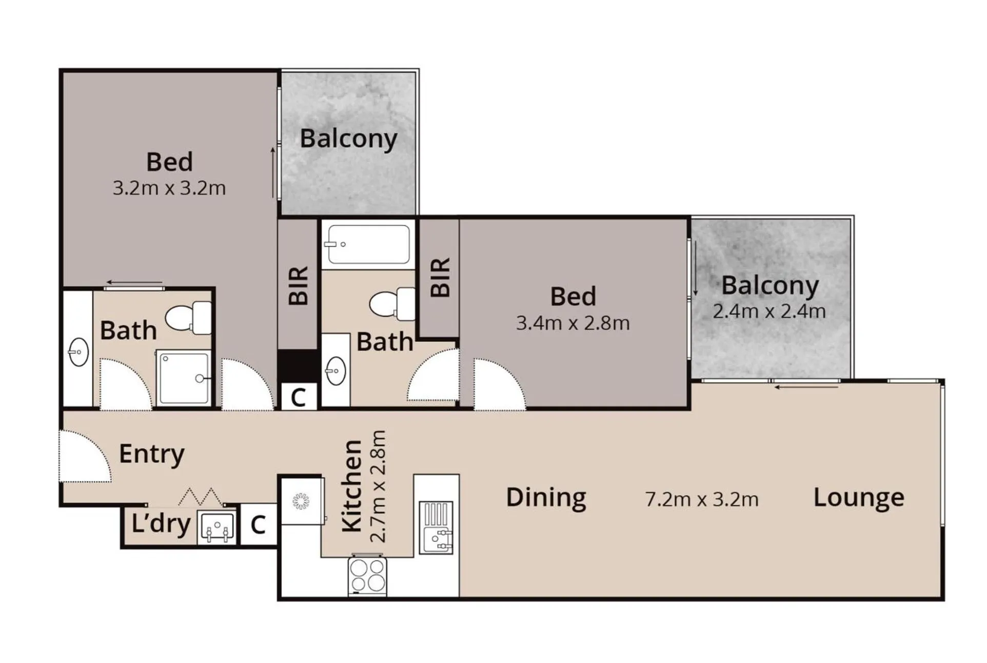 Floor plan in Aqualine Apartments On The Broadwater