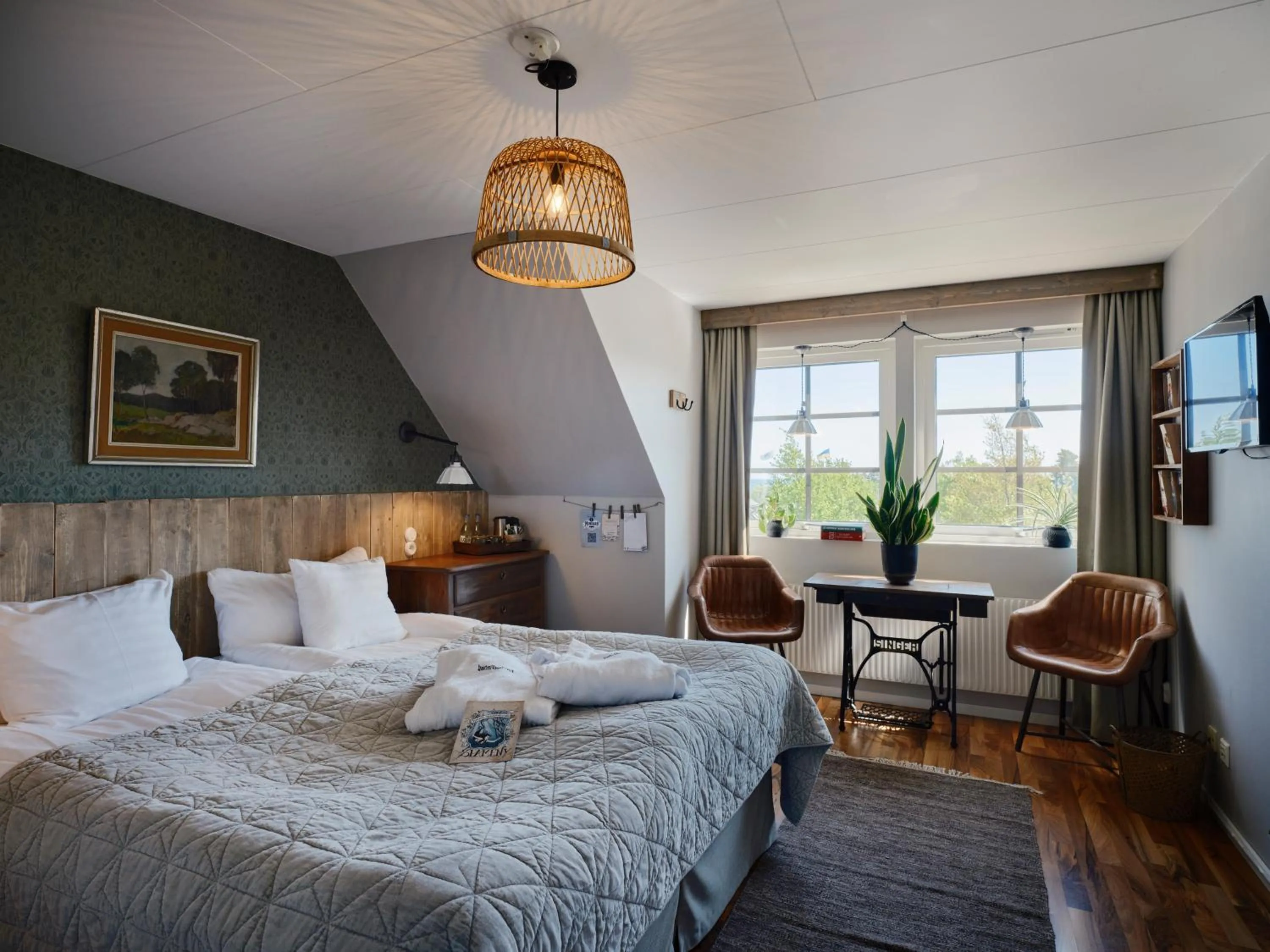 Bed in Hotell Mossbylund