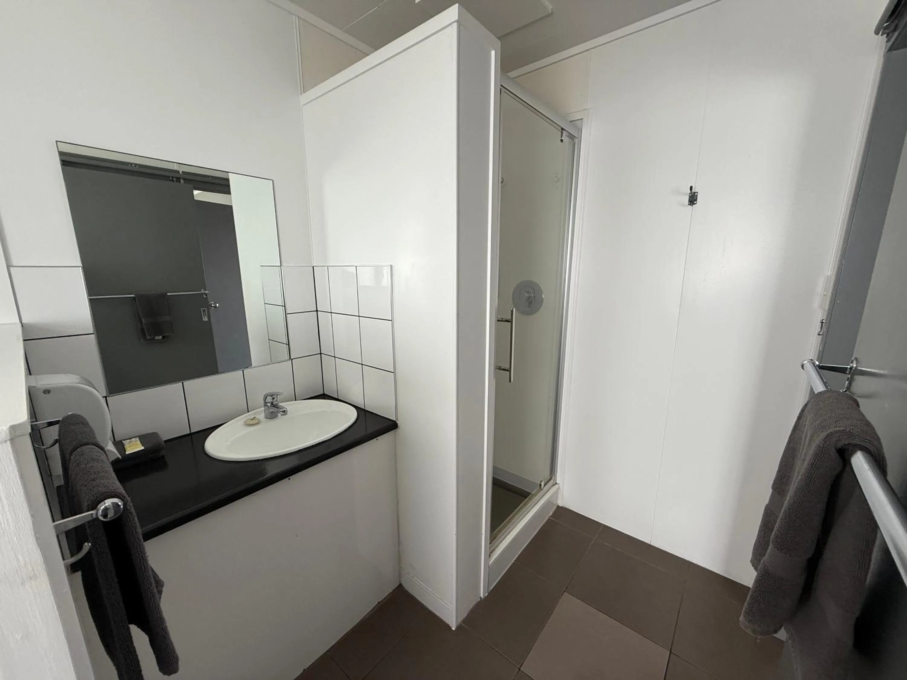 Shower in Central Court Motel