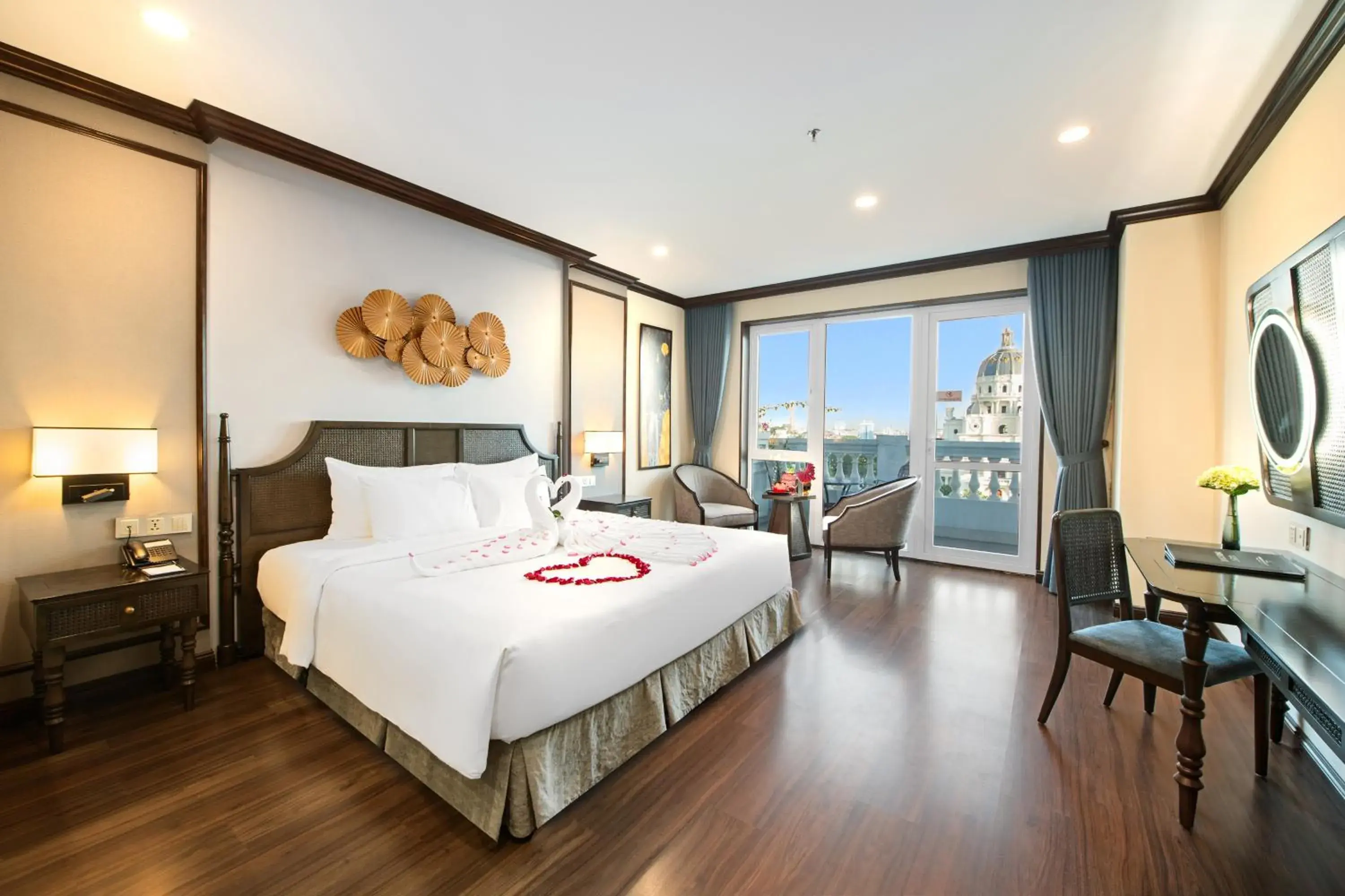 Grand Deluxe Double Room with Balcony (Indochine Wing) in Ninh Binh Legend Hotel Grand Deluxe Double Room with Balcony (Indochine Wing) in Ninh Binh Legend Hotel