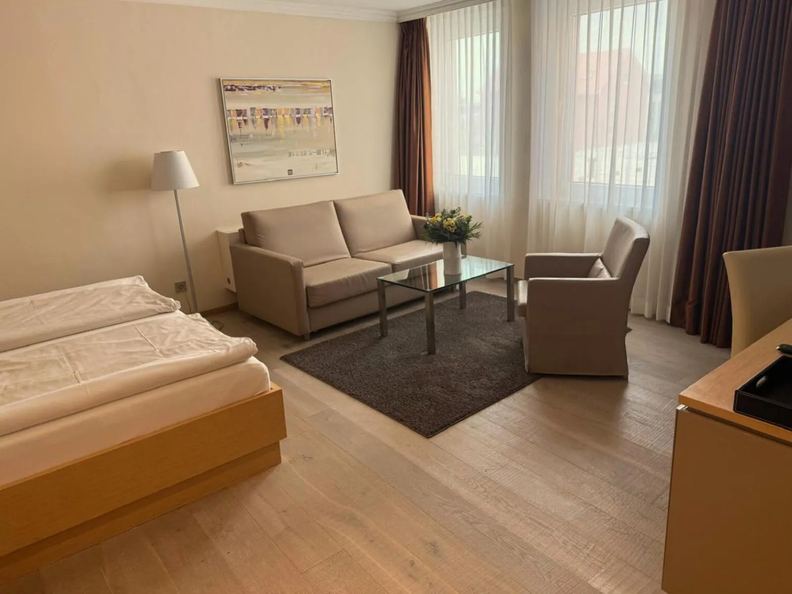 Bedroom, Bed in Strandhotel Georgshöhe