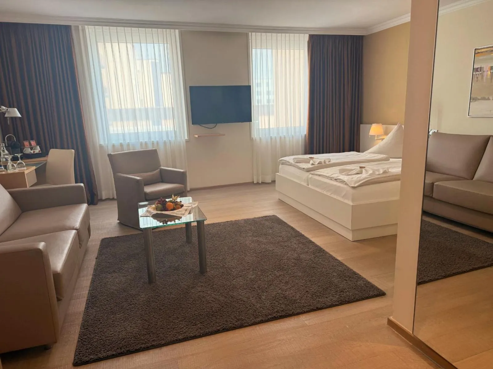 Bedroom, Bed in Strandhotel Georgshöhe