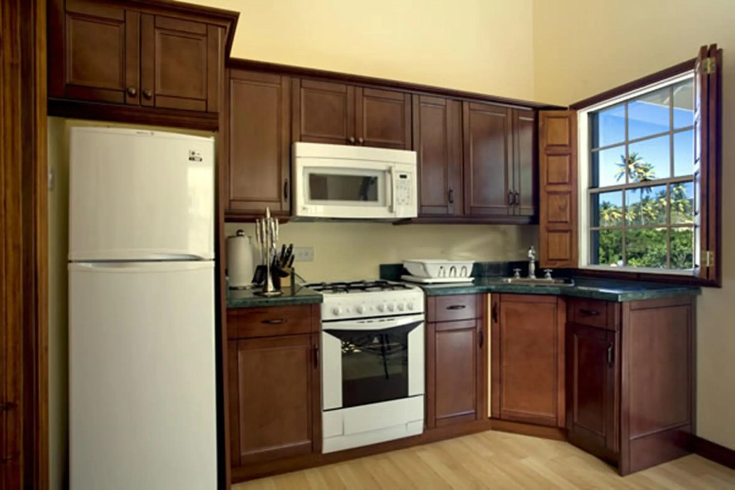 Kitchen or kitchenette in Villa Beach Cottages