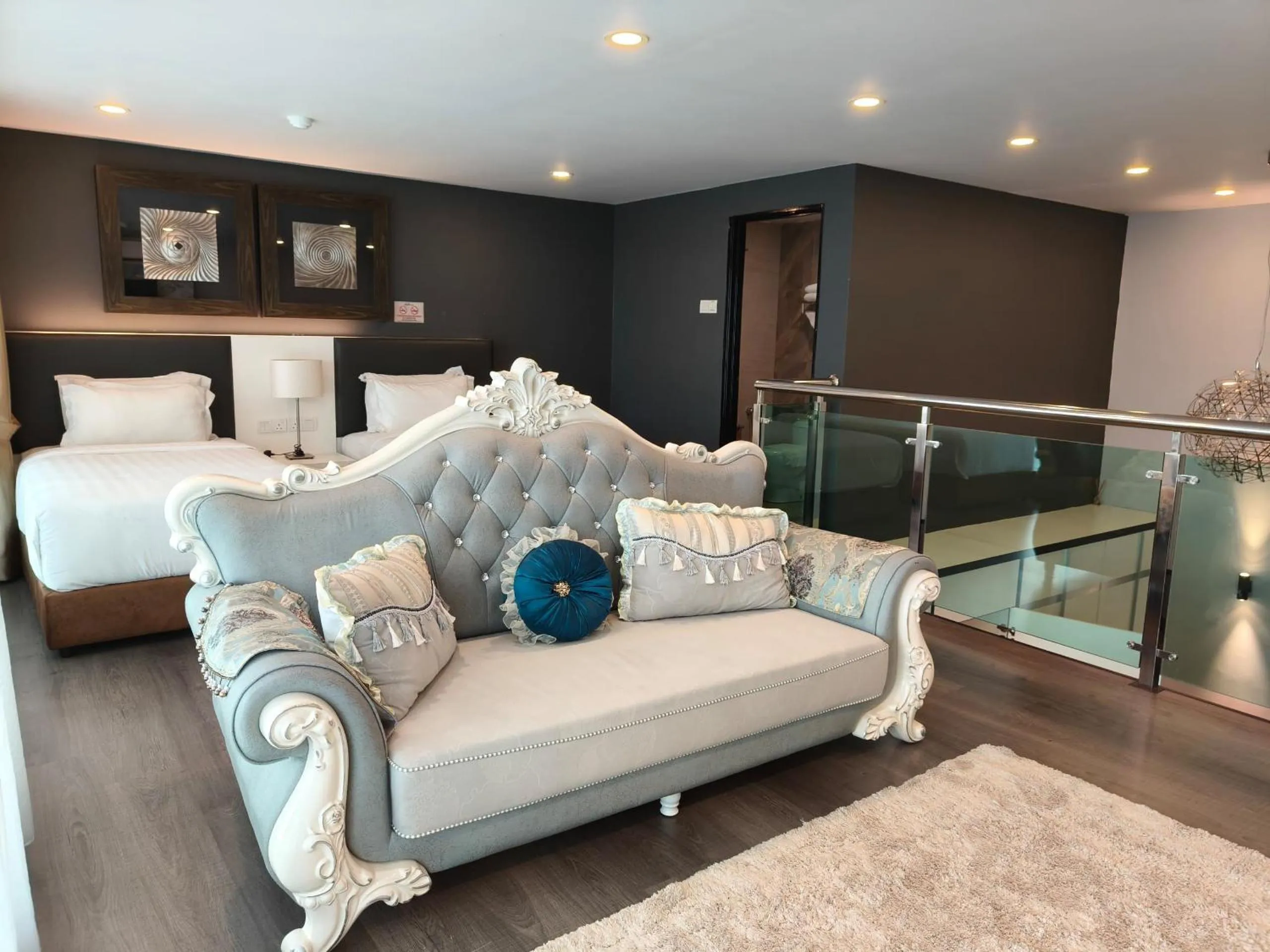 Seating area in Asiatic Hotel