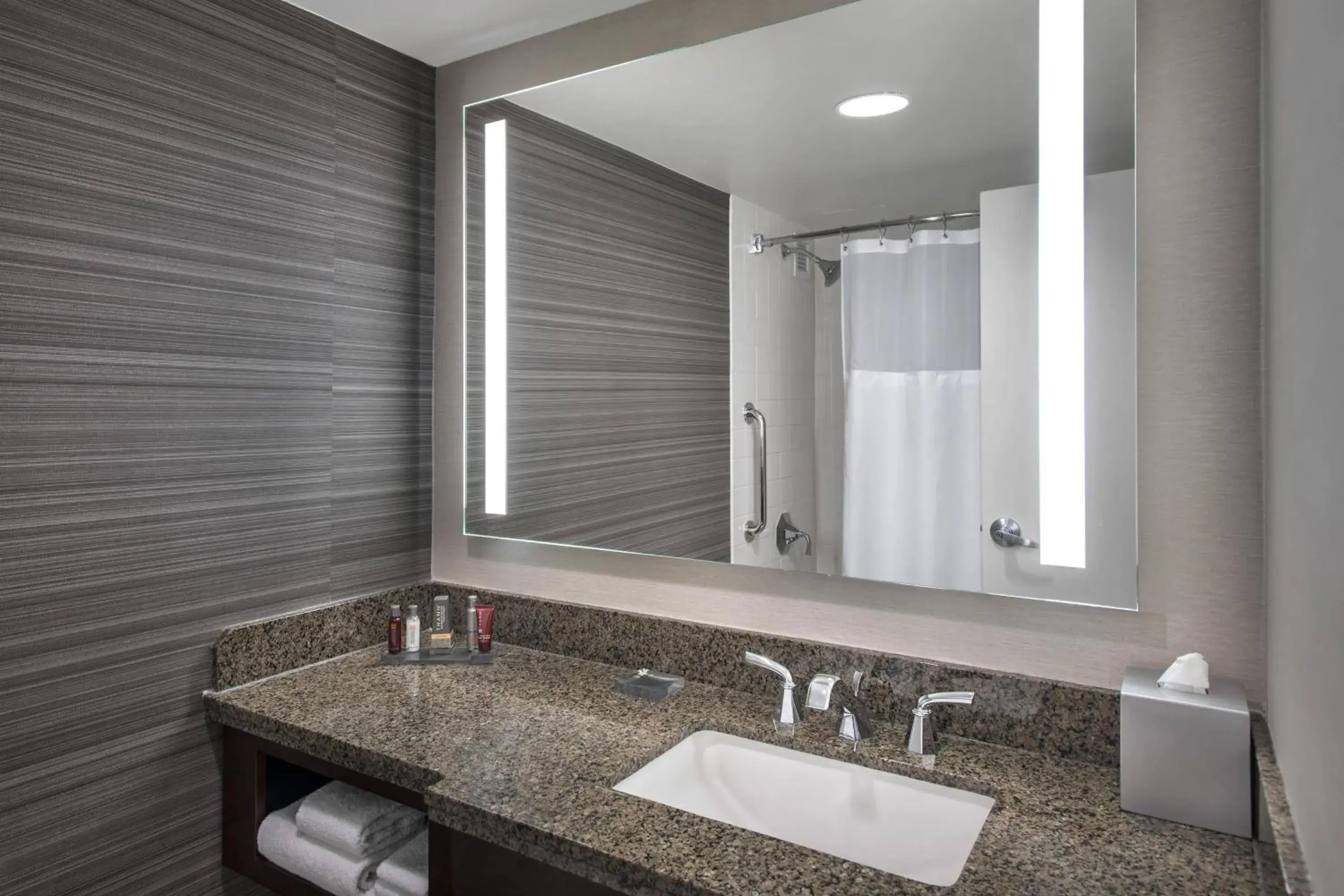King Suite with Sofa Bed and Roll-in Shower - Mobility and Hearing Accessible in Newark Liberty International Airport Marriott King Suite with Sofa Bed and Roll-in Shower - Mobility and Hearing Accessible in Newark Liberty International Airport Marriott
