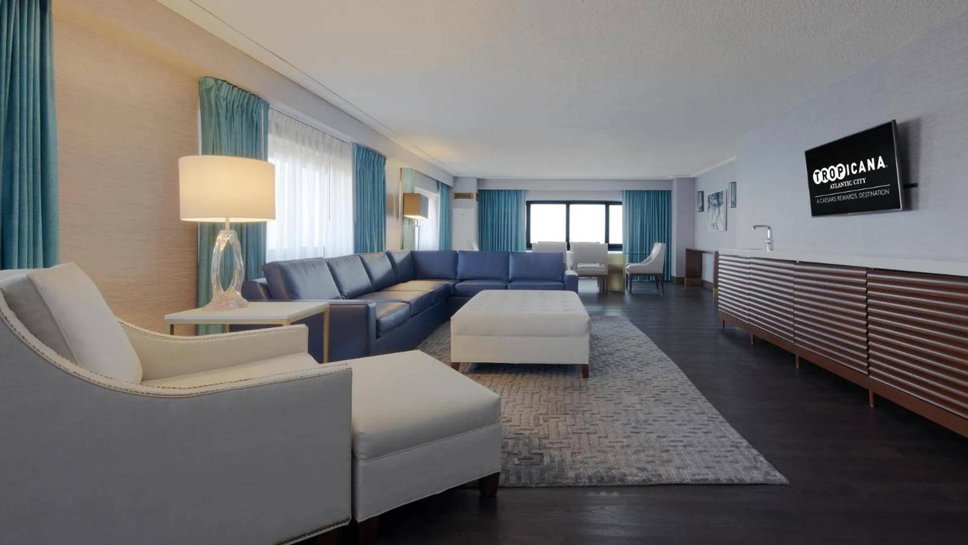 Living room in Tropicana Atlantic City, A Caesars Destination