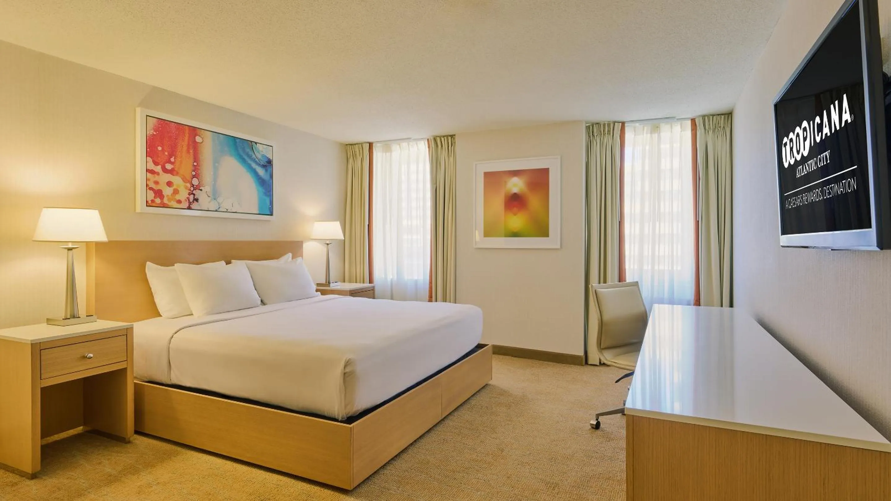 Bed in Tropicana Atlantic City, A Caesars Destination