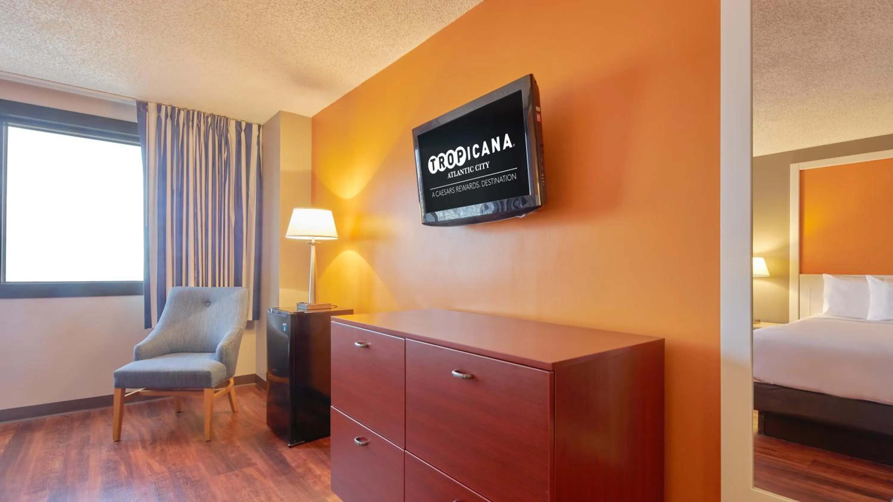 Bed in Tropicana Atlantic City, A Caesars Destination