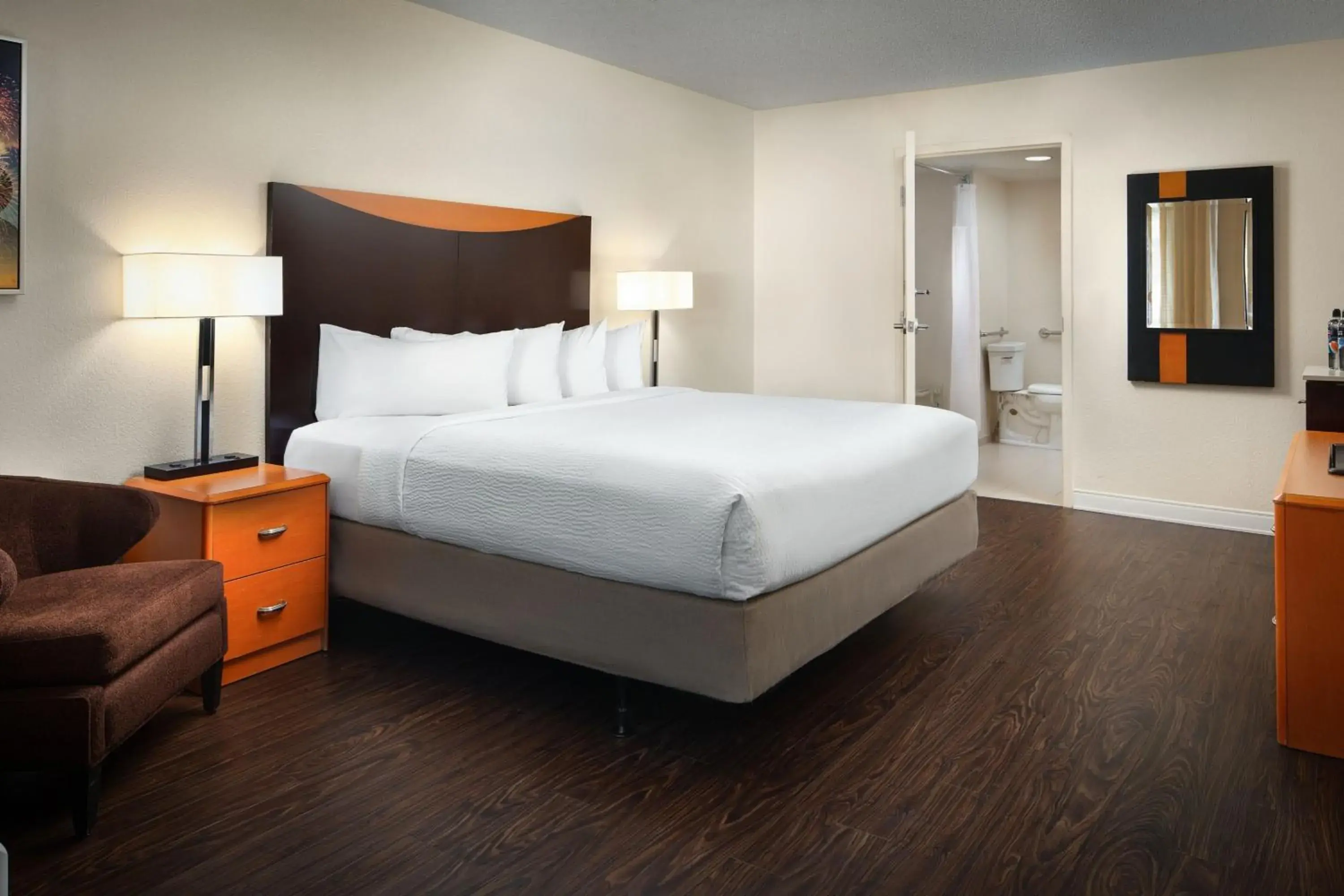 King Room with Accessible Bathroom and Tub - Low Floor/Mobility Accessible in Fairfield by Marriott Anaheim Resort King Room with Accessible Bathroom and Tub - Low Floor/Mobility Accessible in Fairfield by Marriott Anaheim Resort