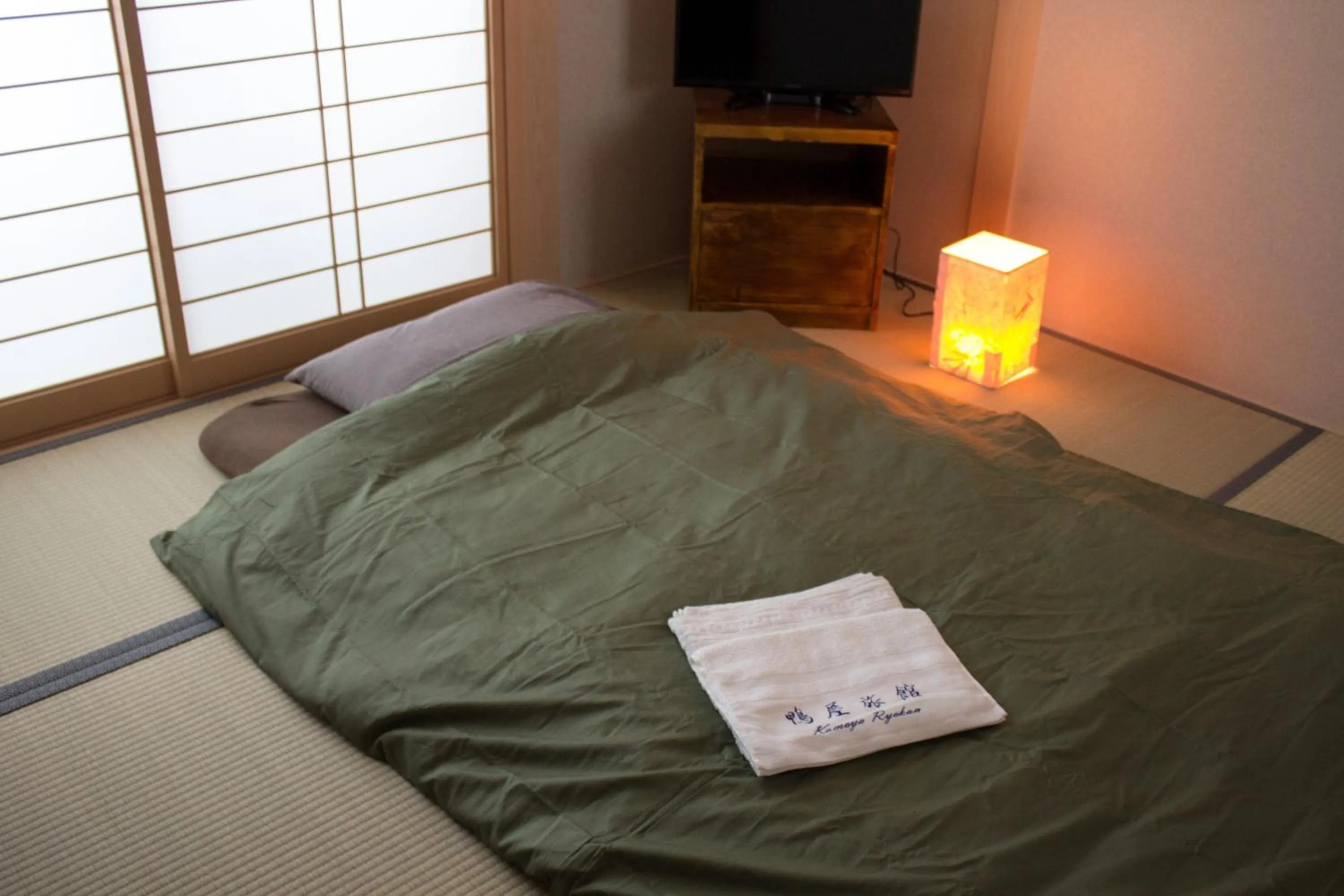 View (from property/room), Bed in Kamoya Ryokan