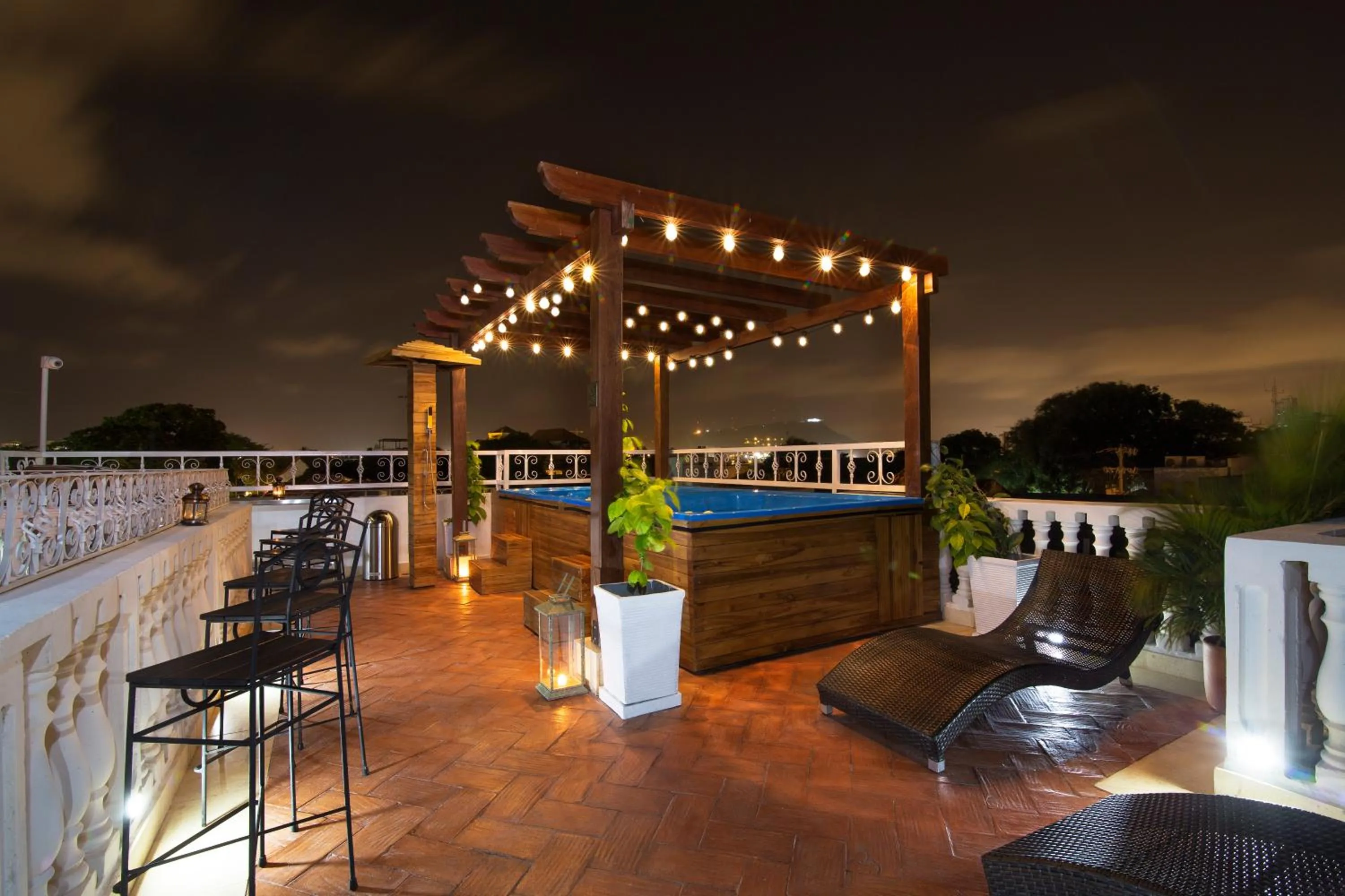 Patio in Life is Good Cartagena Hostel