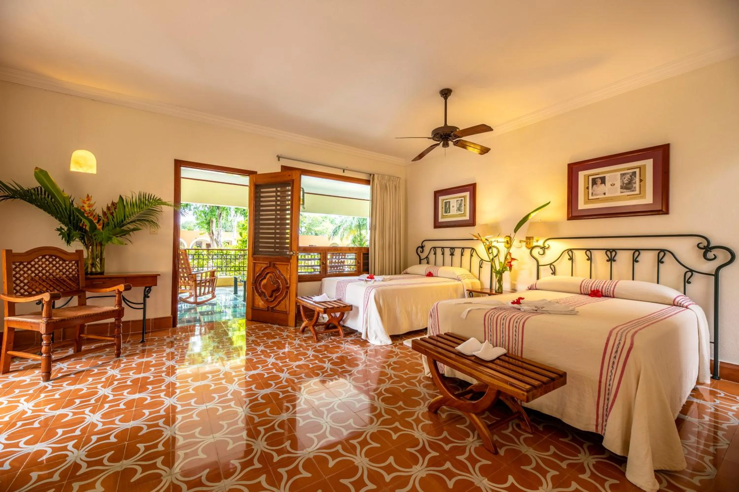 Photo of the whole room, Bed in Hacienda Uxmal Plantation & Museum