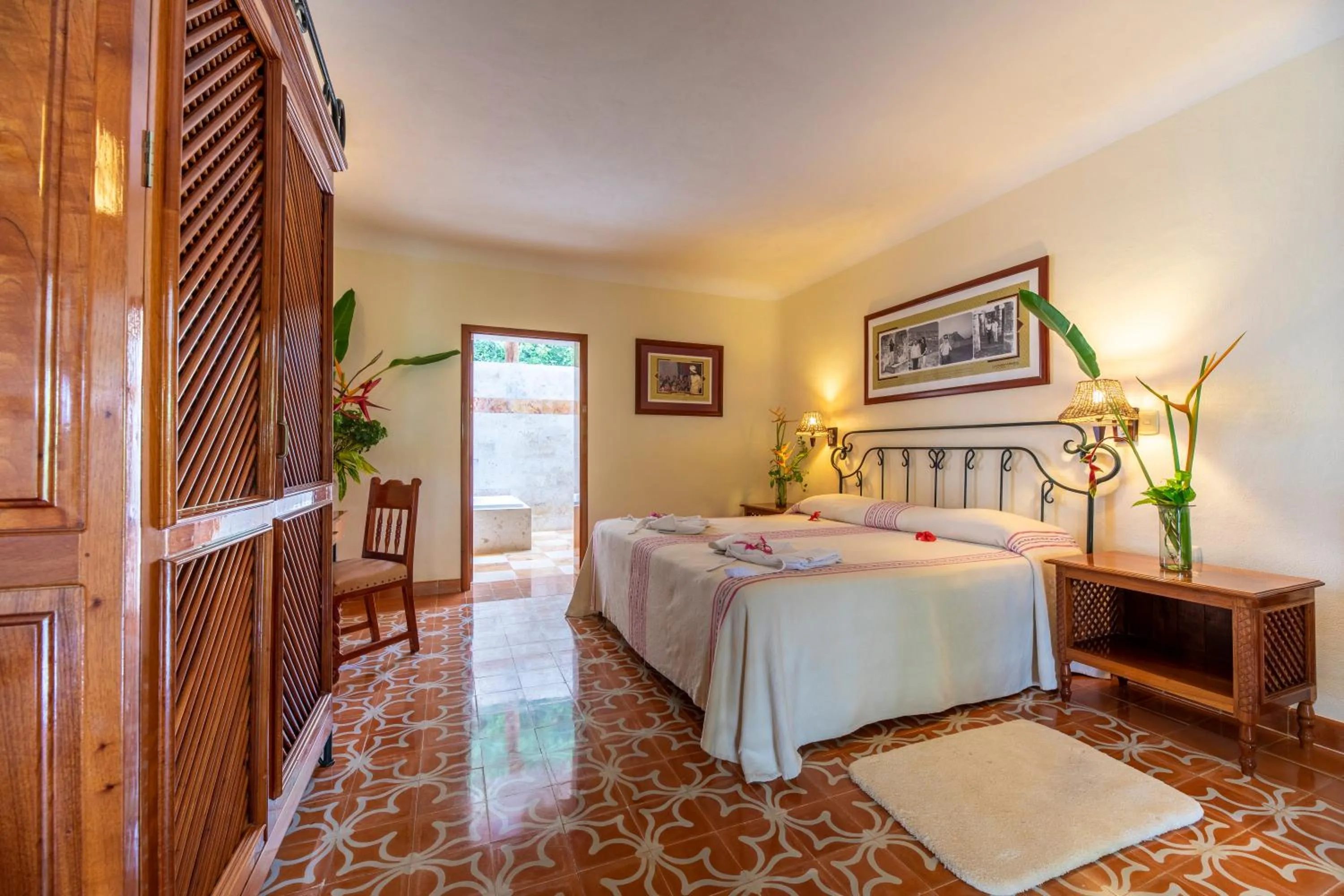 Bed in Hacienda Uxmal Plantation & Museum