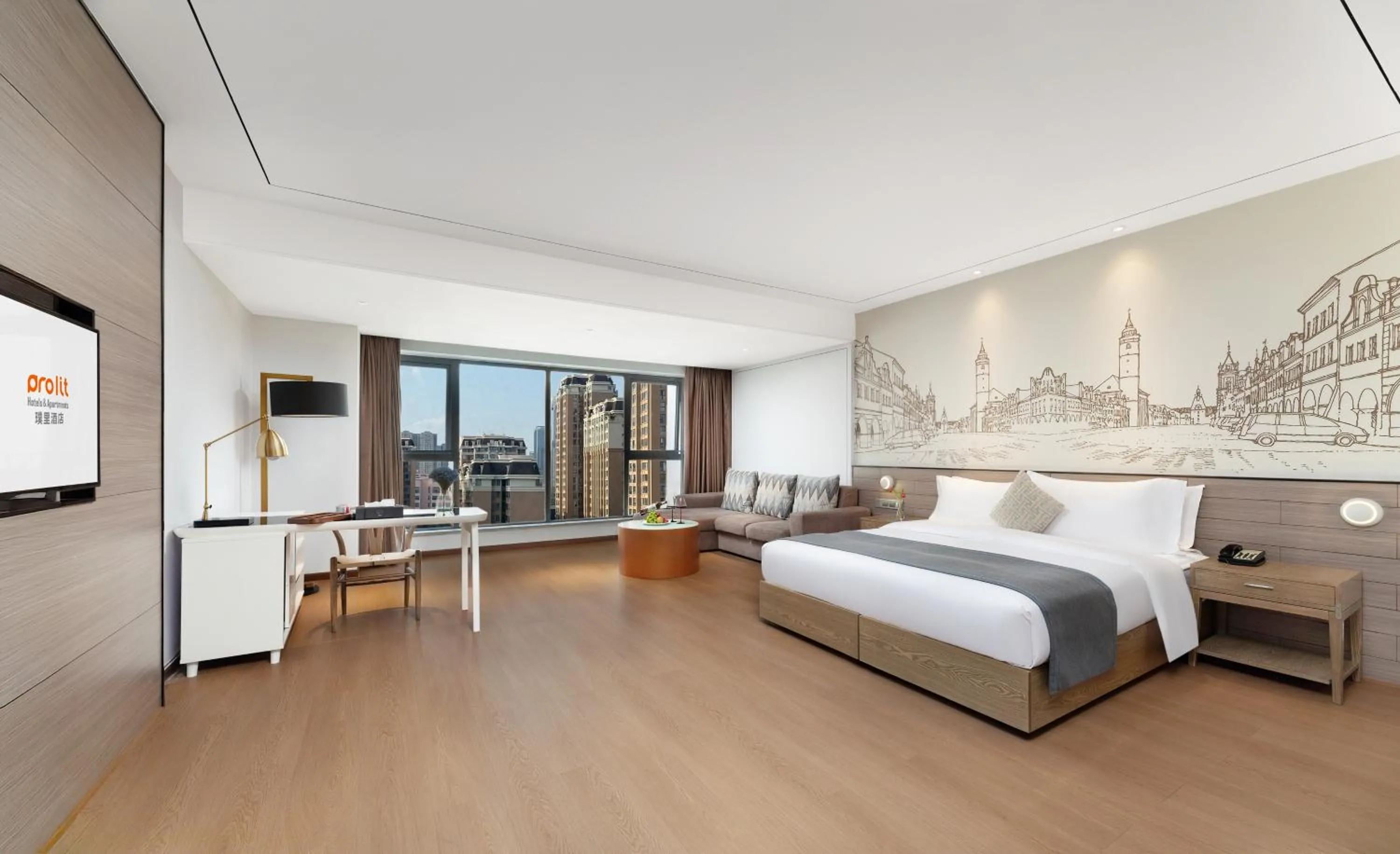 Bed in Chengdu Prolit Hotel