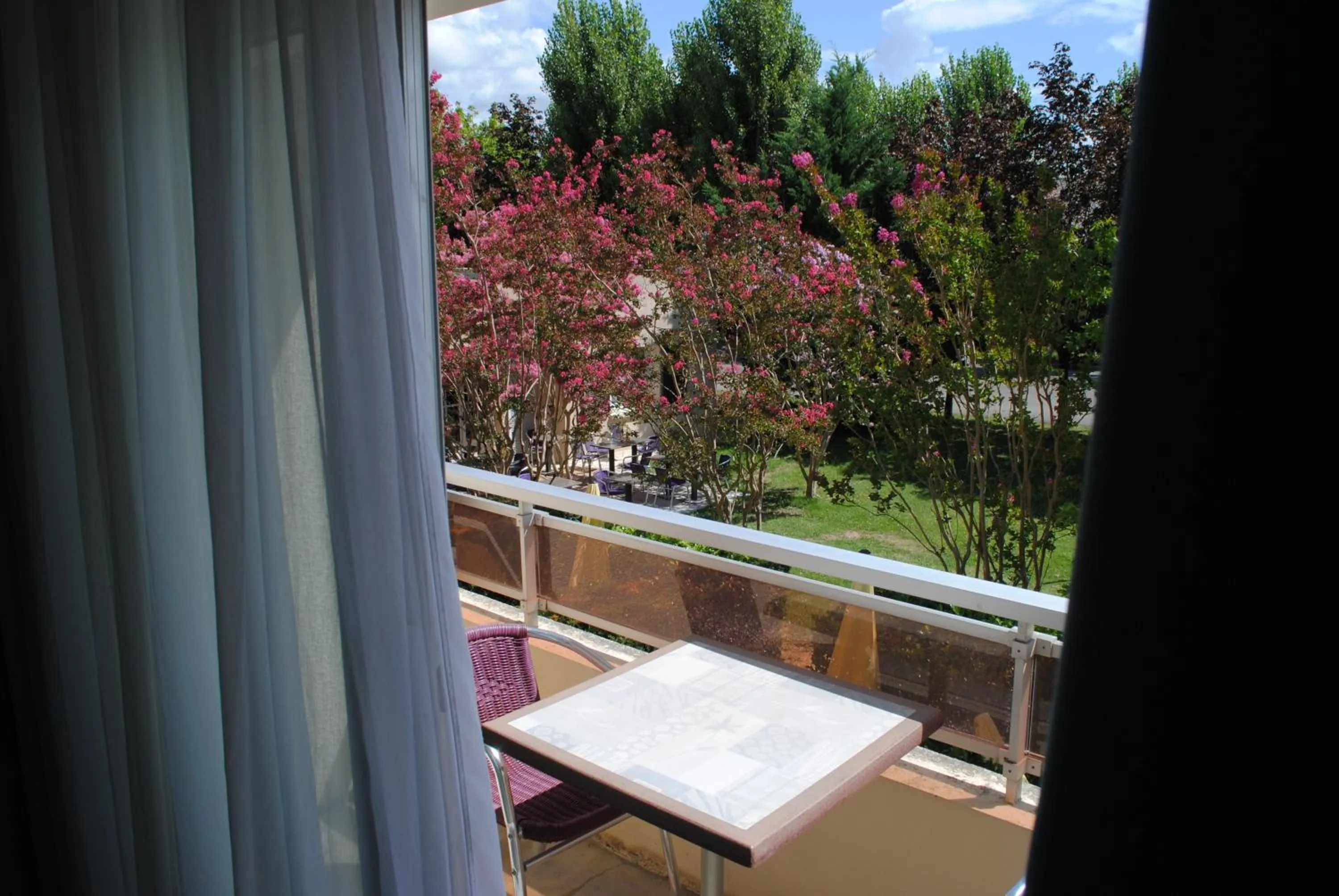 Balcony/Terrace in Logis Hôtel & Restaurant Le Fleurance