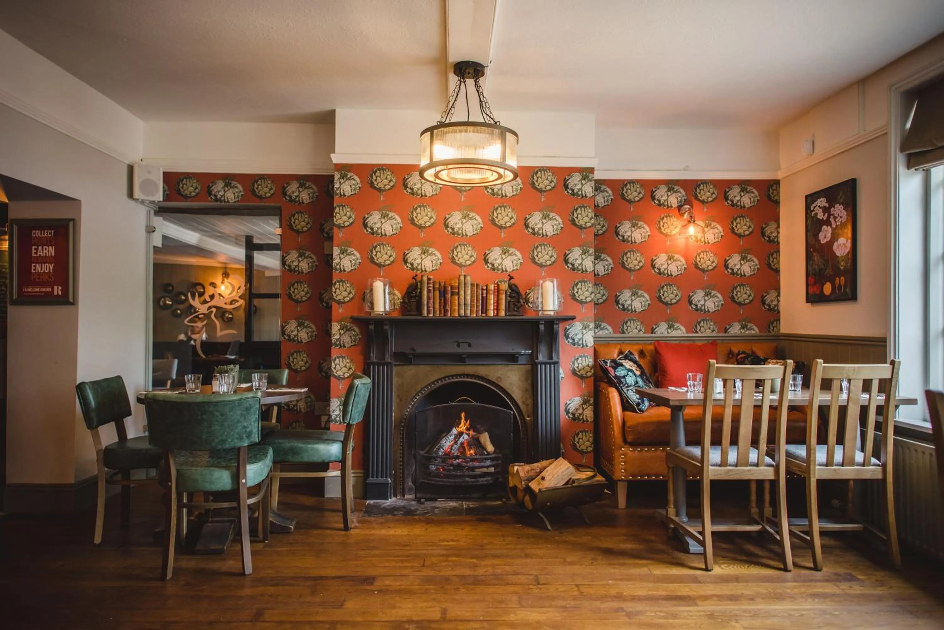 Seating area in The Stag on the River