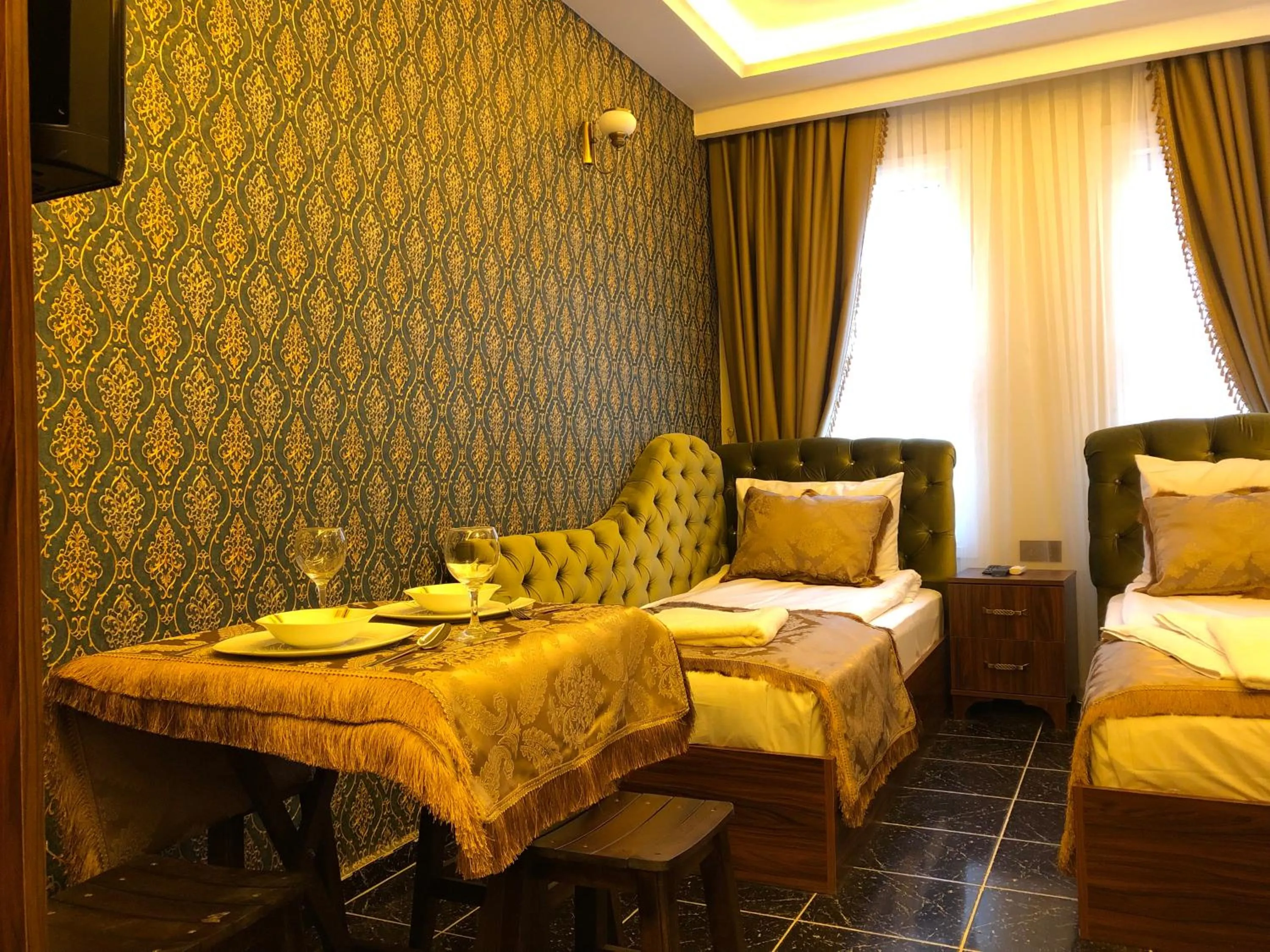 Living room, Bed in Rose Mansion by Otantik Suites