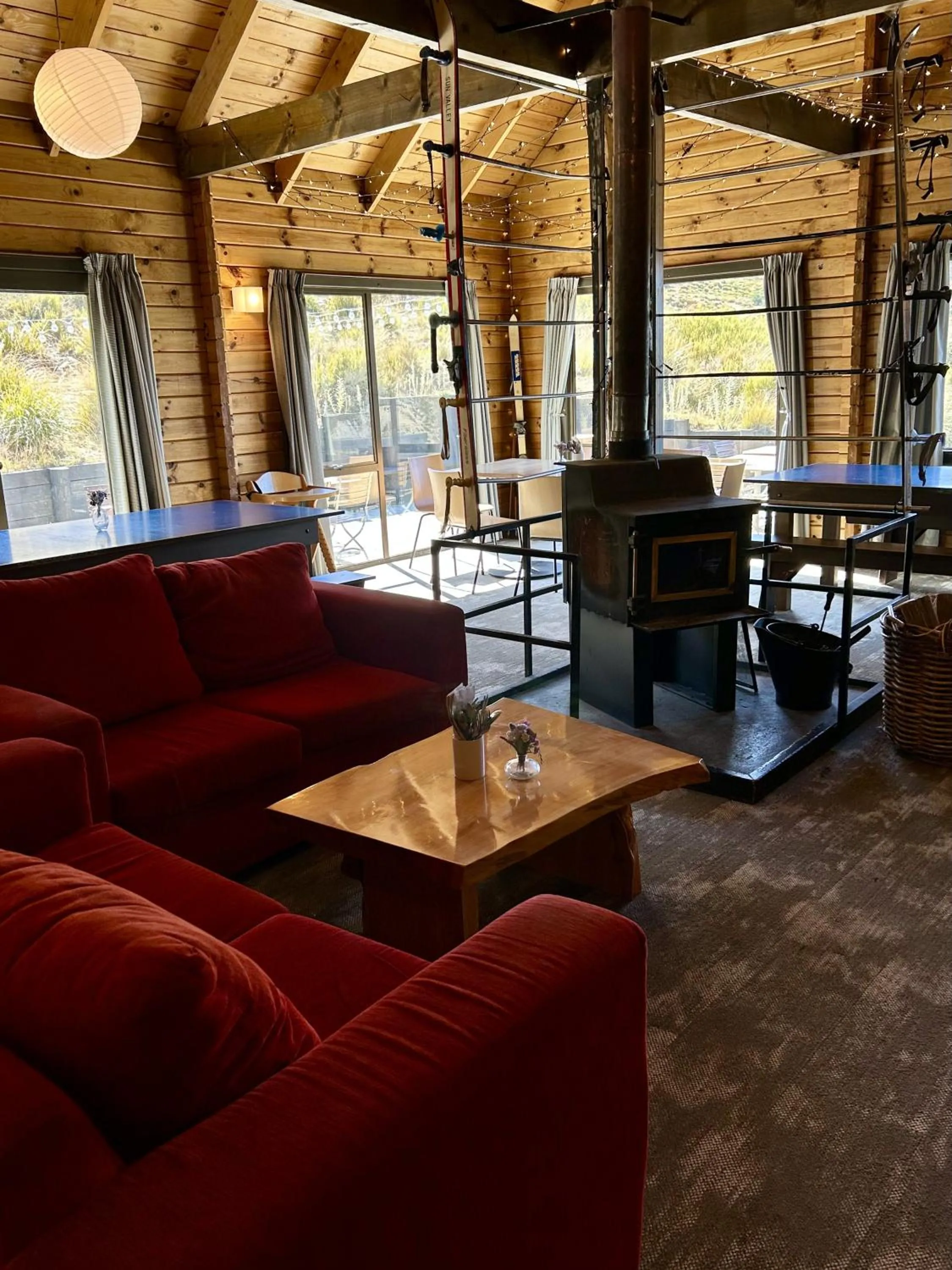 fireplace in Porters Lodge